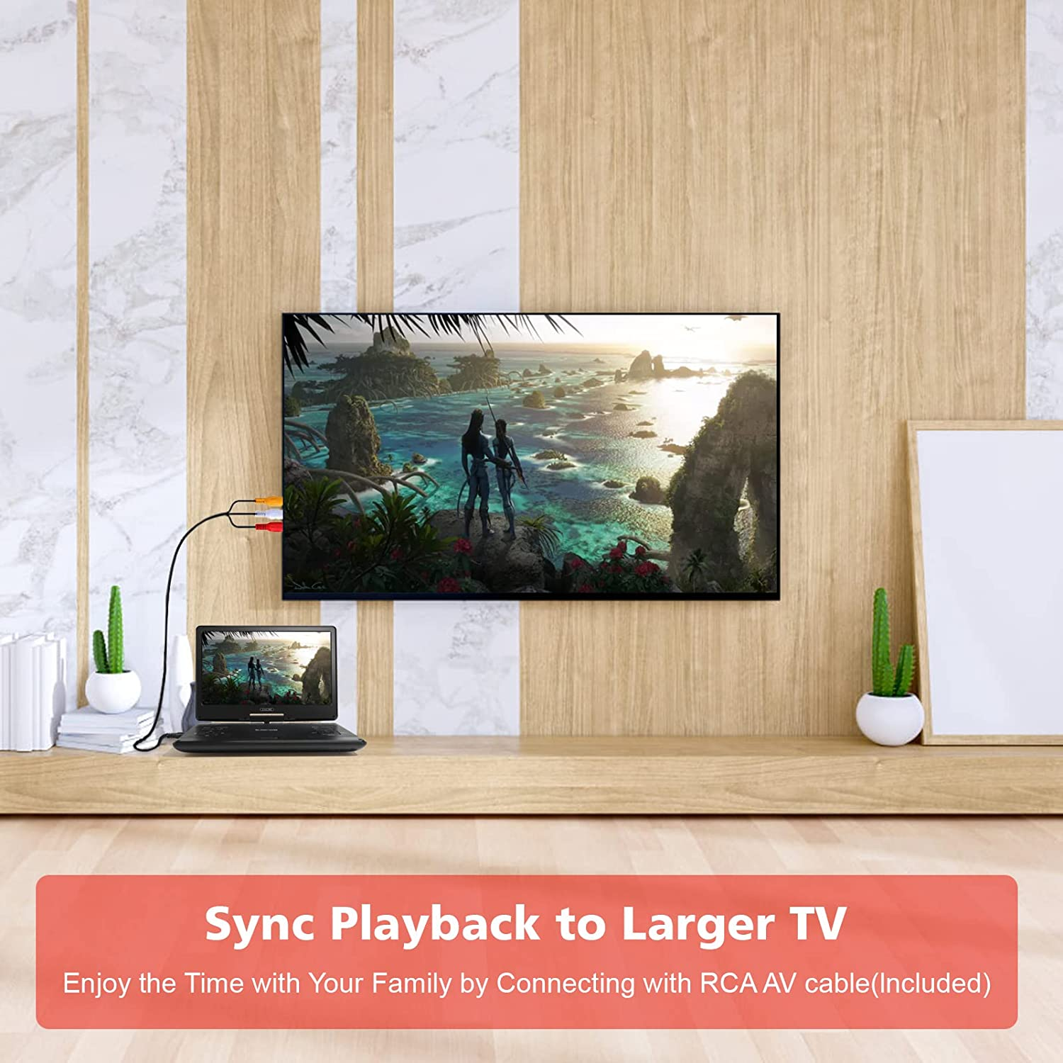 16.9" Portable DVD Player with 14.1" Large HD Screen,High Volume Speaker,4-6 Hours Built-In Rechargeable Battery,Support USB/SD Card/Sync TV and Multiple Disc Formats,Region Free,Remote Control,Black image number 5