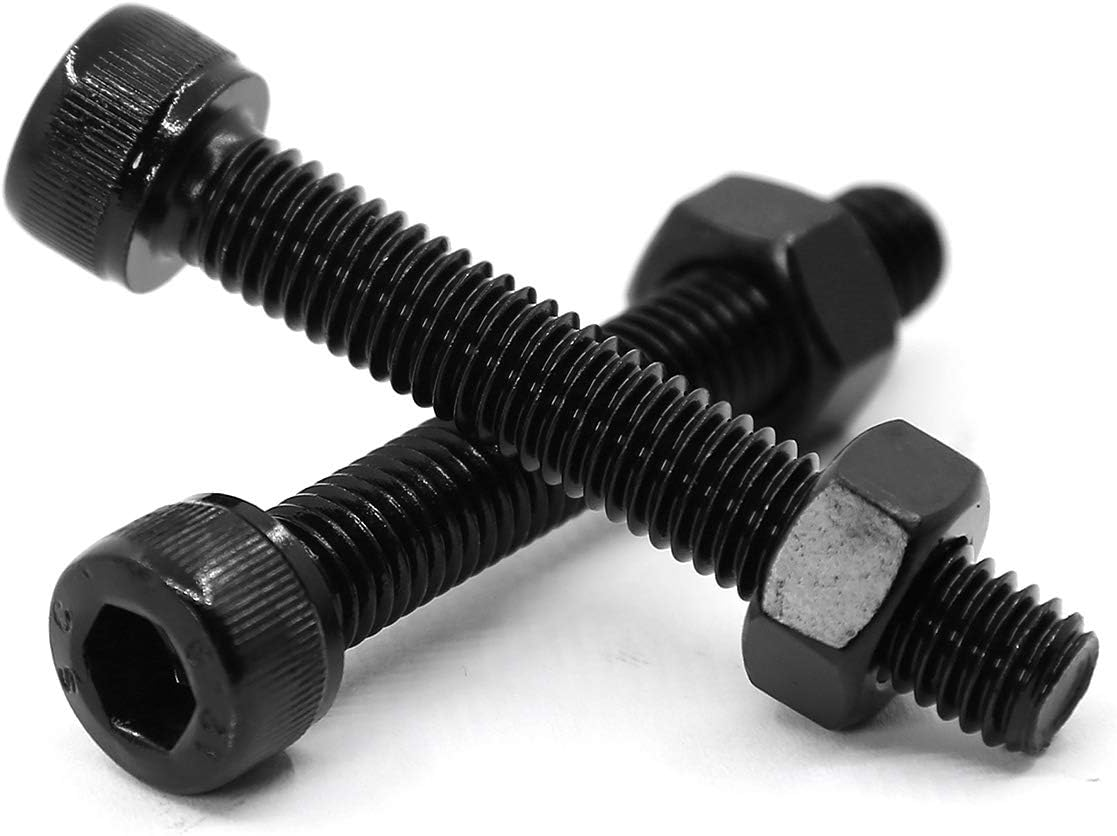 (20 Sets) M6 X 50Mm Bolts and Nuts Set Socket Head Cap Screws 12.9 Grade Alloy Steel Black Full Thread image number 3