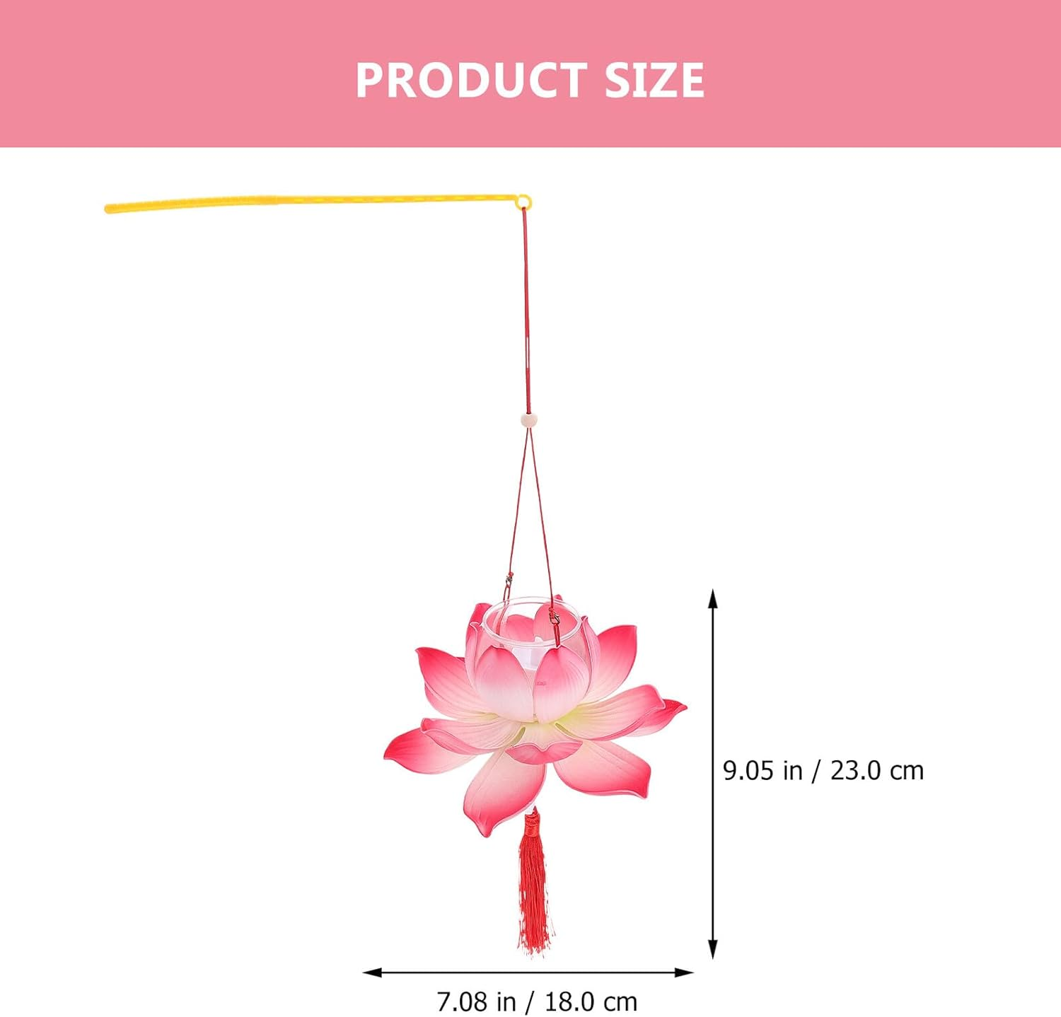 SHOWERORO Red Lotus Handheld Festival Lantern DIY Craft Kit, Small Size Lantern Making Materials Set for Mid-Autumn and Party Decoration image number 1