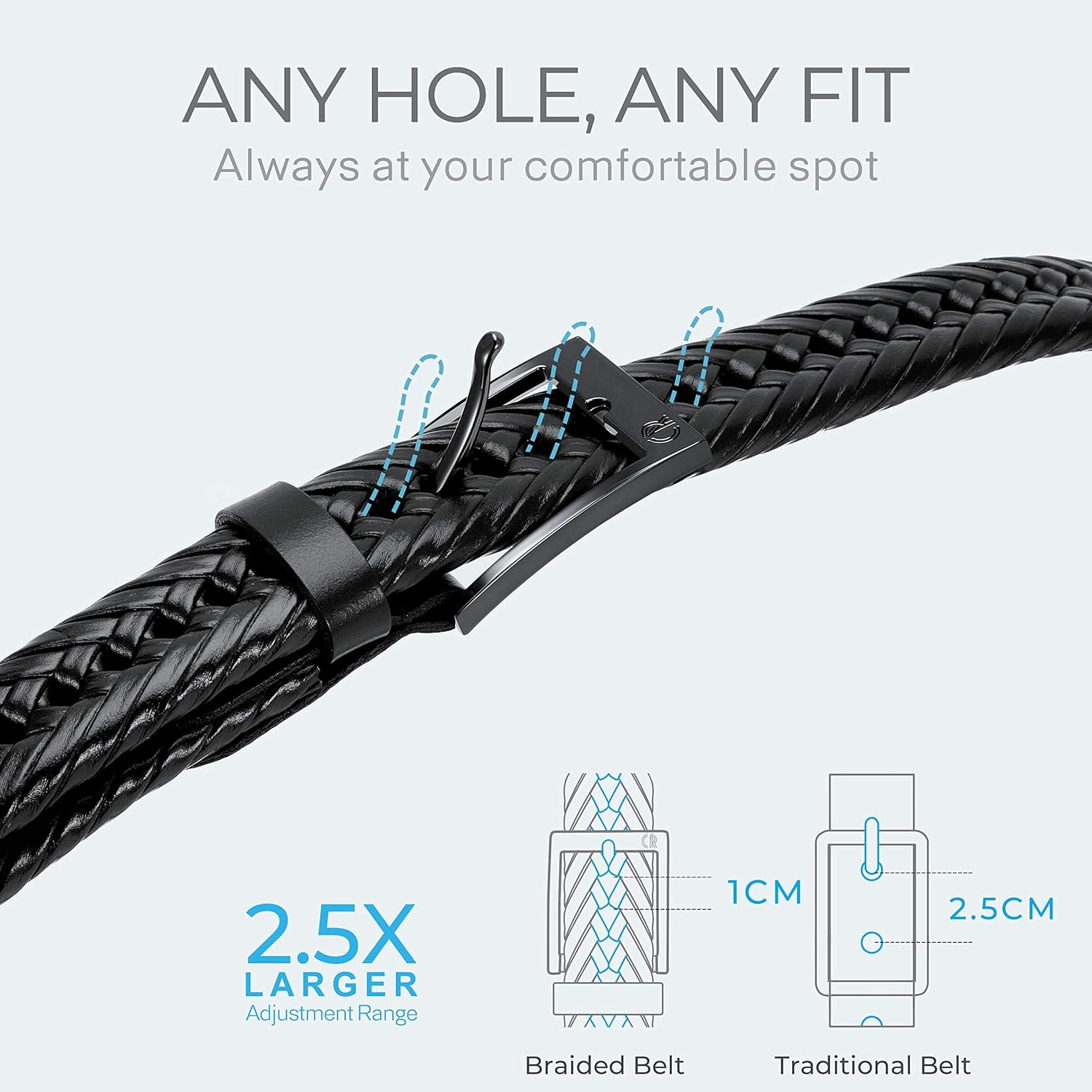 CHAOREN Ratchet Mens Belt - 1 3/8" Leather Belt for Men Dress Pants - Micro Adjustable Belt Fit Everywhere image number 3