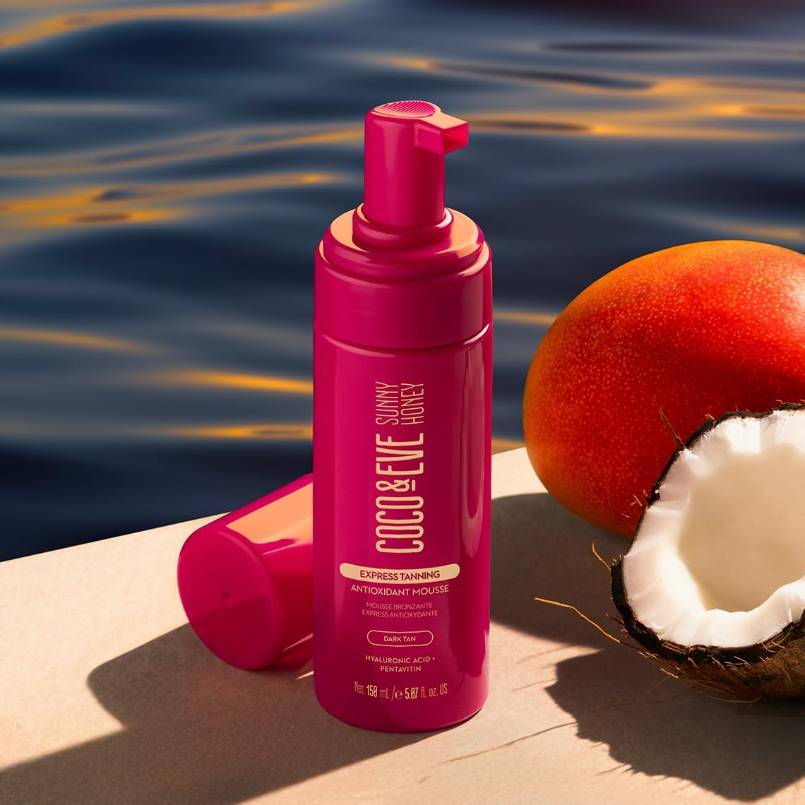 Coco & Eve Express Tanning Antioxidant Mousse - Best 1 Hour Streak-Free Sunless Deep Tan | Fast, Instant, Natural Dark Glow. Moisturizing Tanner with DHA, Hyaluronic Acid, Coconut Extract (150 Ml) image number 1