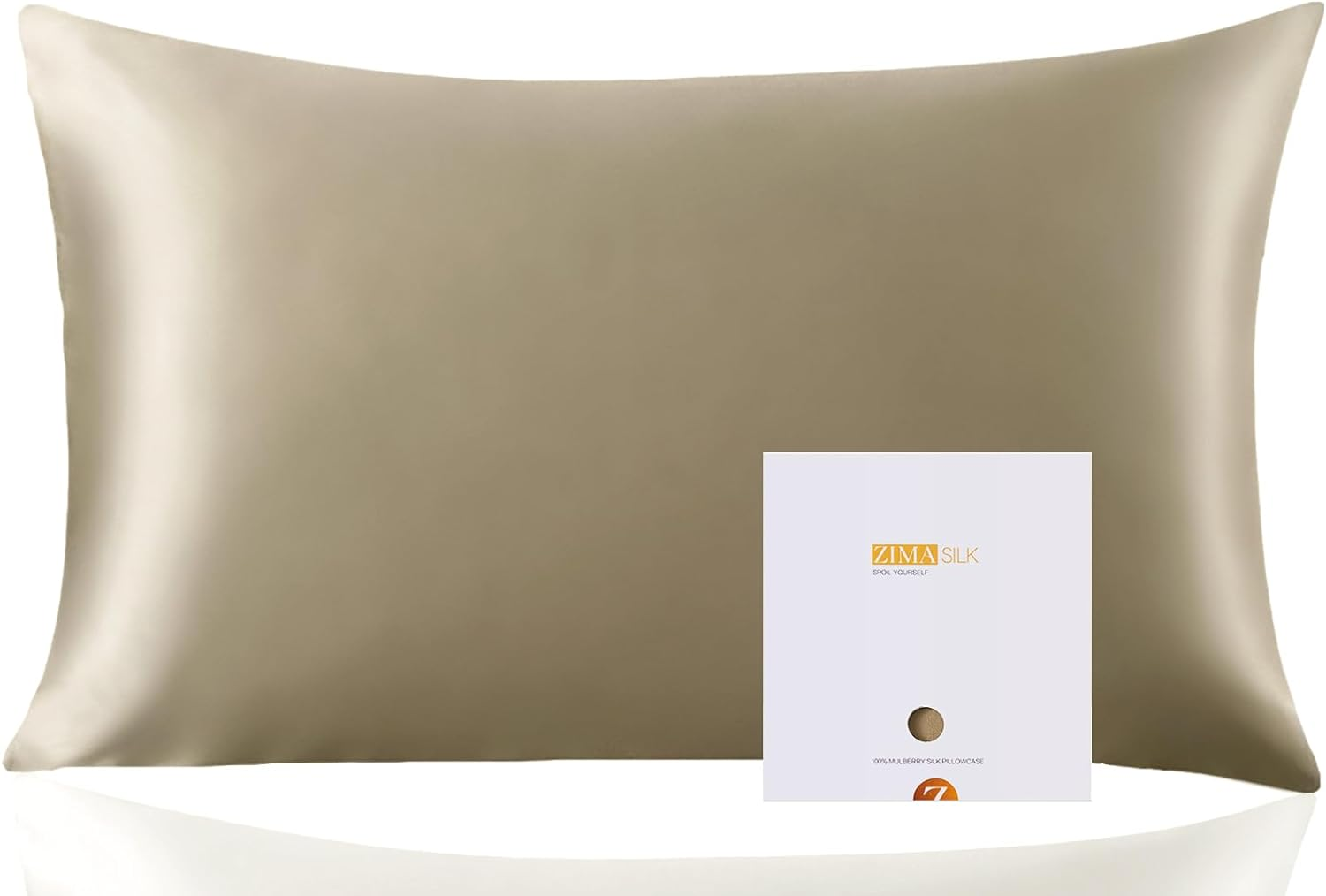 ZIMASILK 100% Mulberry Silk Pillowcase for Hair & Skin, 19 Momme Both Sides Pure Silk, 600 Thread Count, Hidden Zipper, 1Pc (Queen 20"X30", Taupe) image number 2