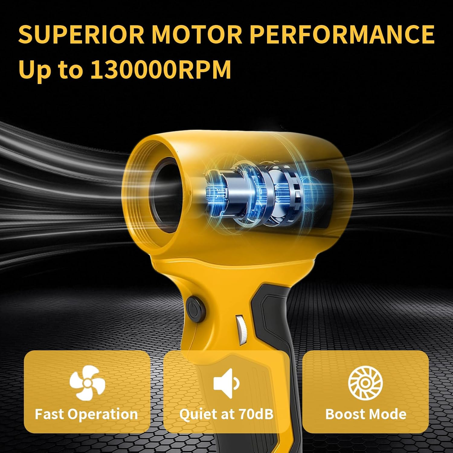 MOZMY Wireless Cordless Leaf Blower for Dewalt 18V/20V Mini Electric Leaf Blower, Turbo Jet Blower, Portable Dust Blower for Garden, Yard, Snow & Dust (Without Battery) image number 6