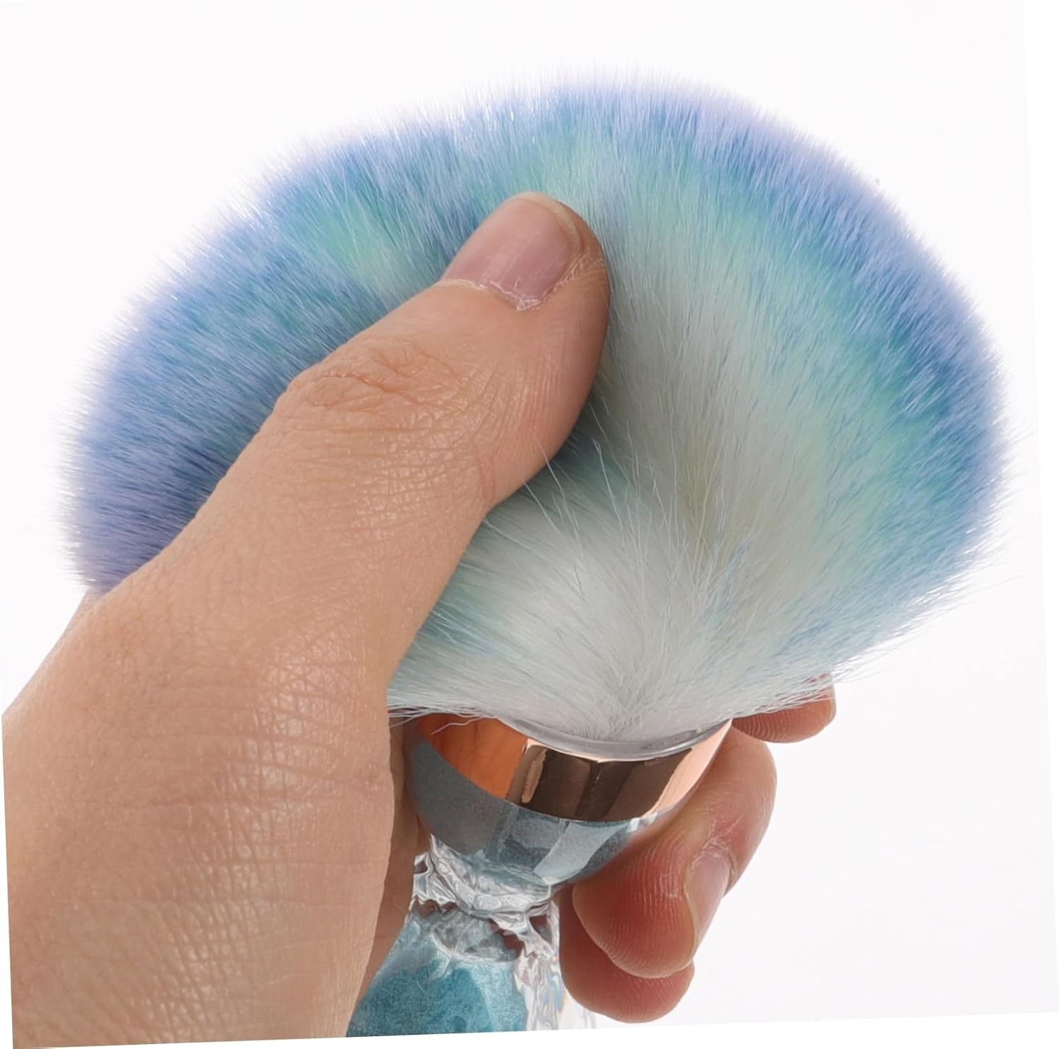 Soft Nail Brush for Makeup Nail Large Cleaning Tool for Dust Removal Powder Brush Facial Use Gentle Design - Sky-Blue image number 5