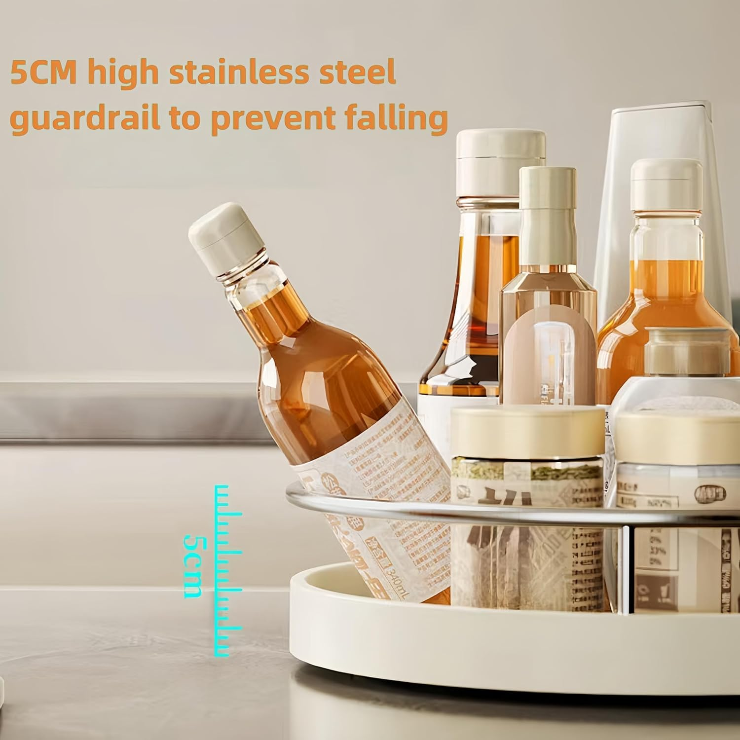 360&deg; Rotating Lazy Susan Organizers,Turntable Spice Rack Organisers,10In Non-Slip Multifunctional Spice Rotating Storage Rack for Kitchen,Pantry, Table,Bathroom,Closet Organizers image number 2