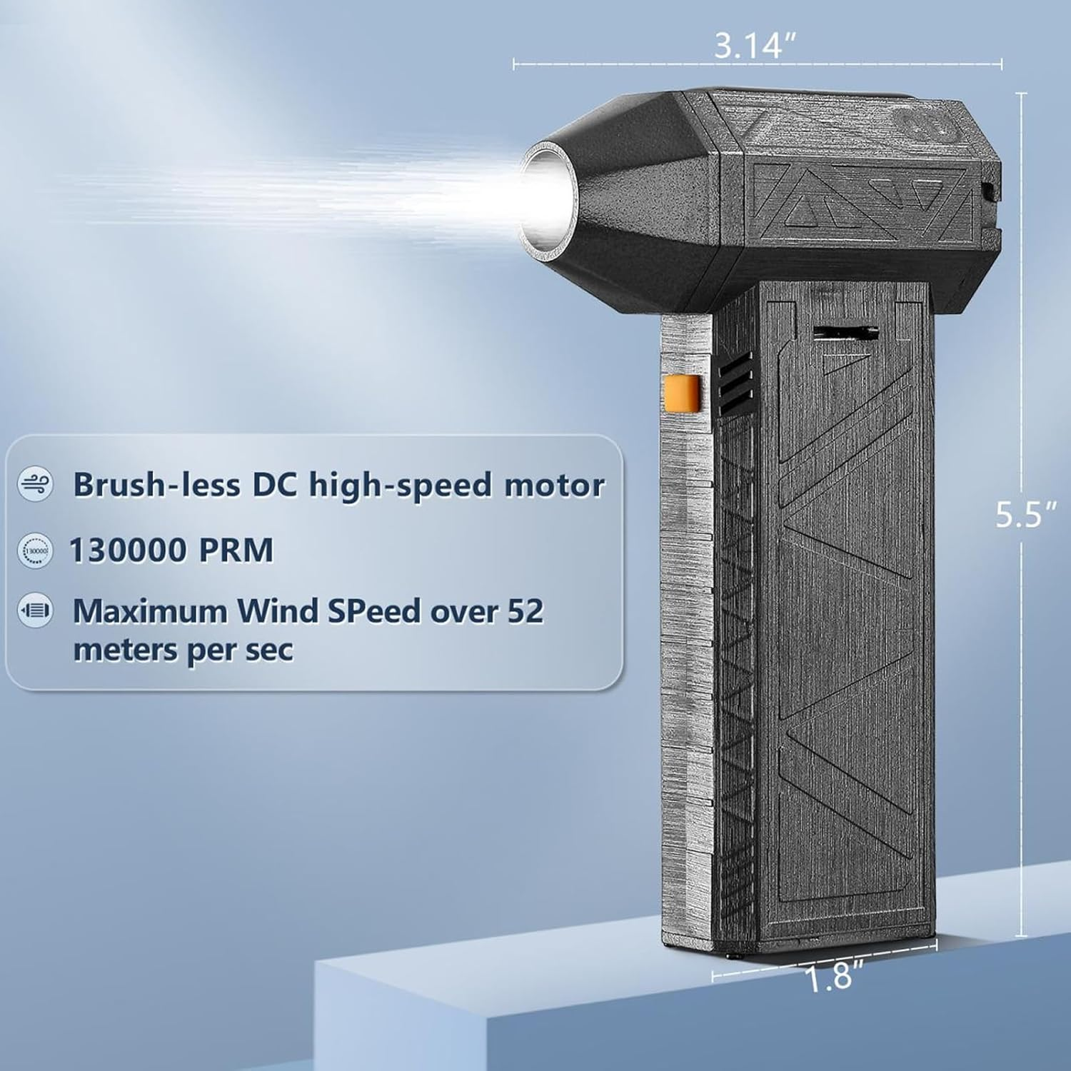 Ejoyous Mini Jet Fan Blower 200,000 RPM, 180W High Power 8000Mah Battery, Type-C Fast, Heat-Resistant Aluminum Alloy, for Car/Pc/Keyboard Dust Removal image number 2