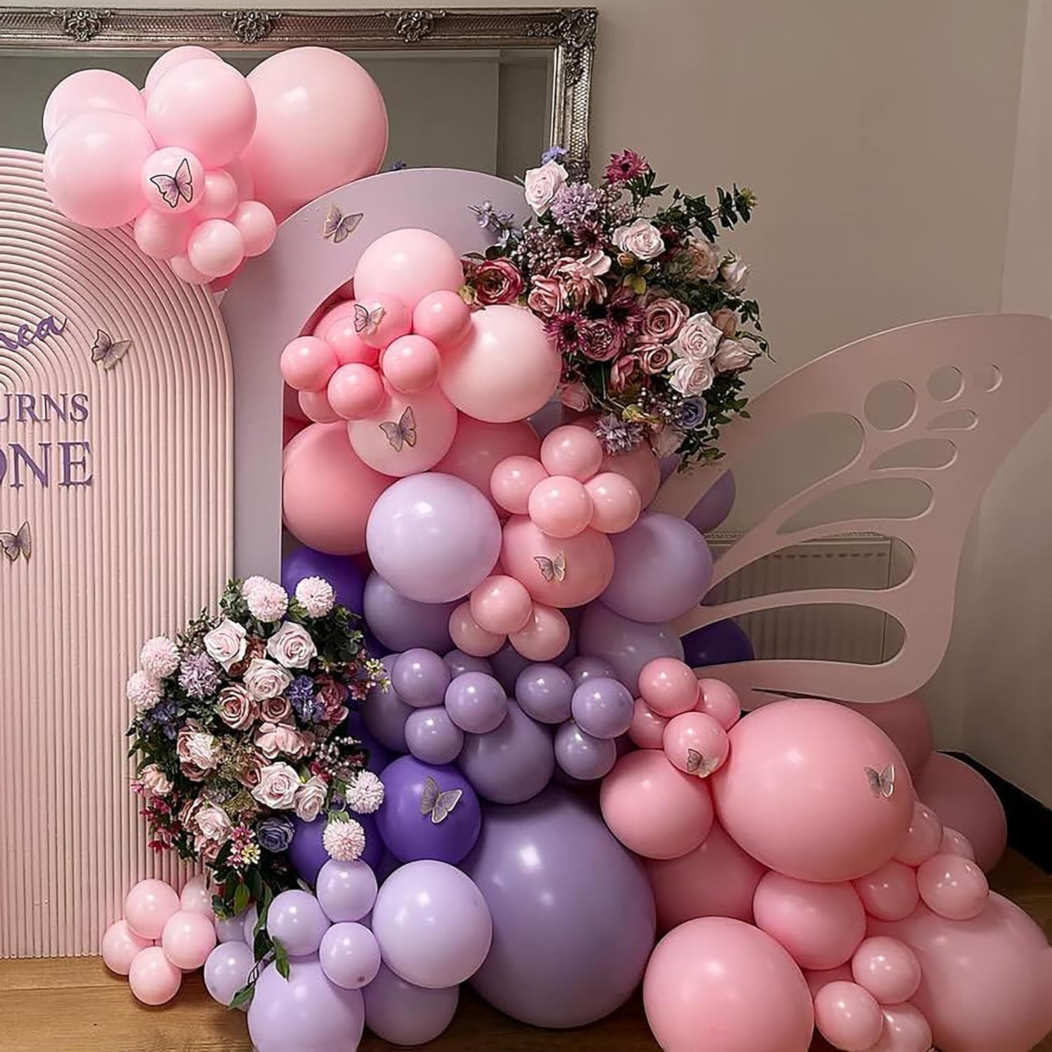 Butterfly Balloons Arch Garland Kit, 126 Pcs Purple Light Pastel Purple Balloons with Lavender Lilac Foil Butterfly for Girl'S Birthday Baby Shower Wedding Mother'S Day Valentines Party Decorations image number 4