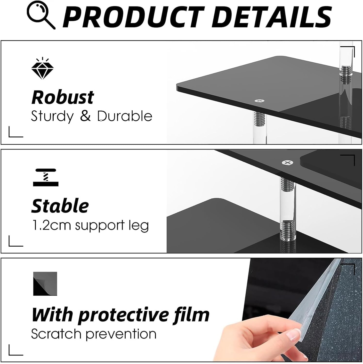 Acrylic Riser Display Stand, Black 4 Tier Cupcake Stand Display Risers Shelf Perfume Cologne Organizer Compatible with Funko Pop Food Dessert Makeup Skincare Cosmetics Lotion Organizer (1 PACK) image number 5