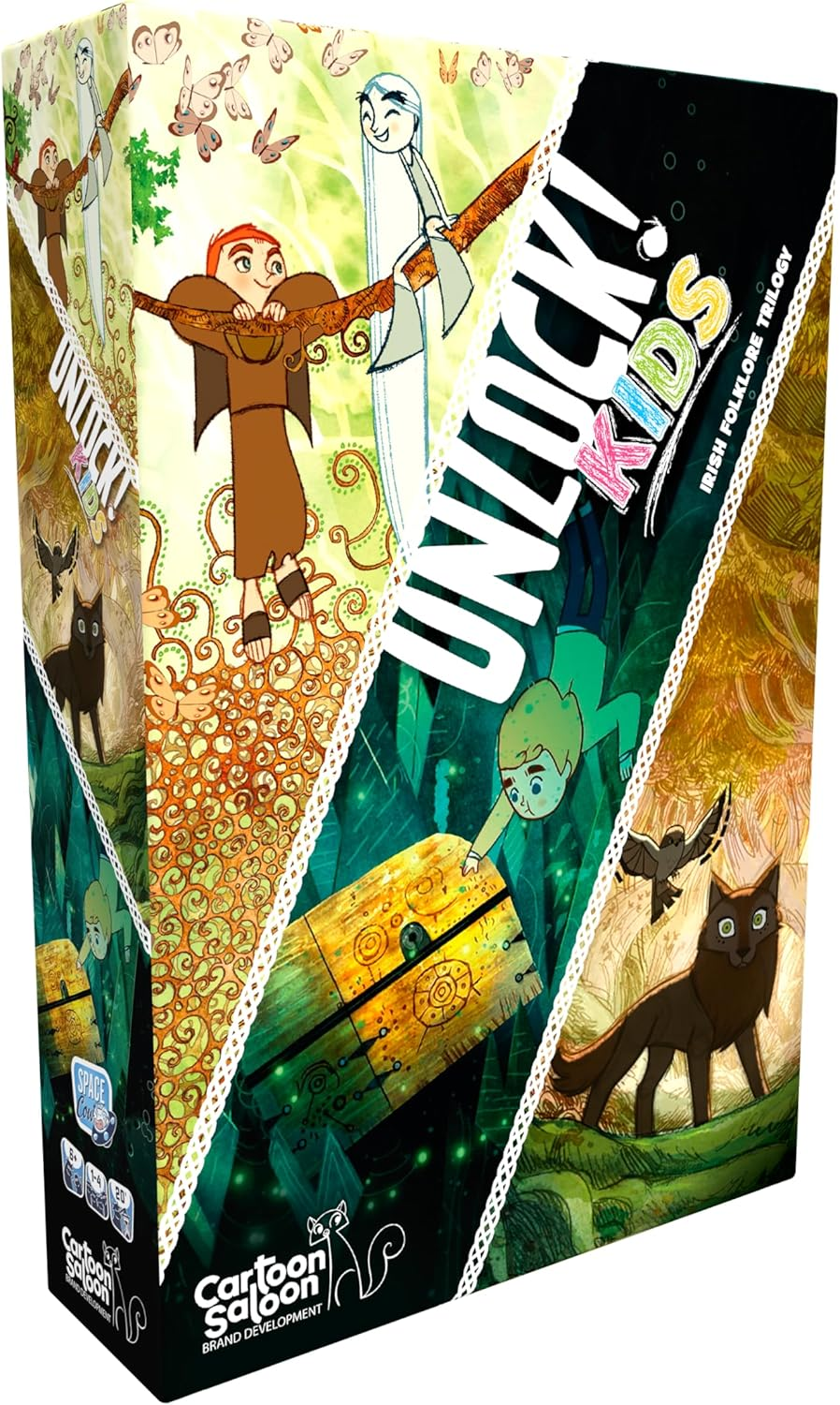 Space Cow Unlock! Kids: Irish Folklore Card Game - Escape Room Game for Kids and Adults, Cooperative Mystery Game for Family Game Night, Ages 6+, 1-4 Players, 20-60 Minute Playtime, Made image number 4