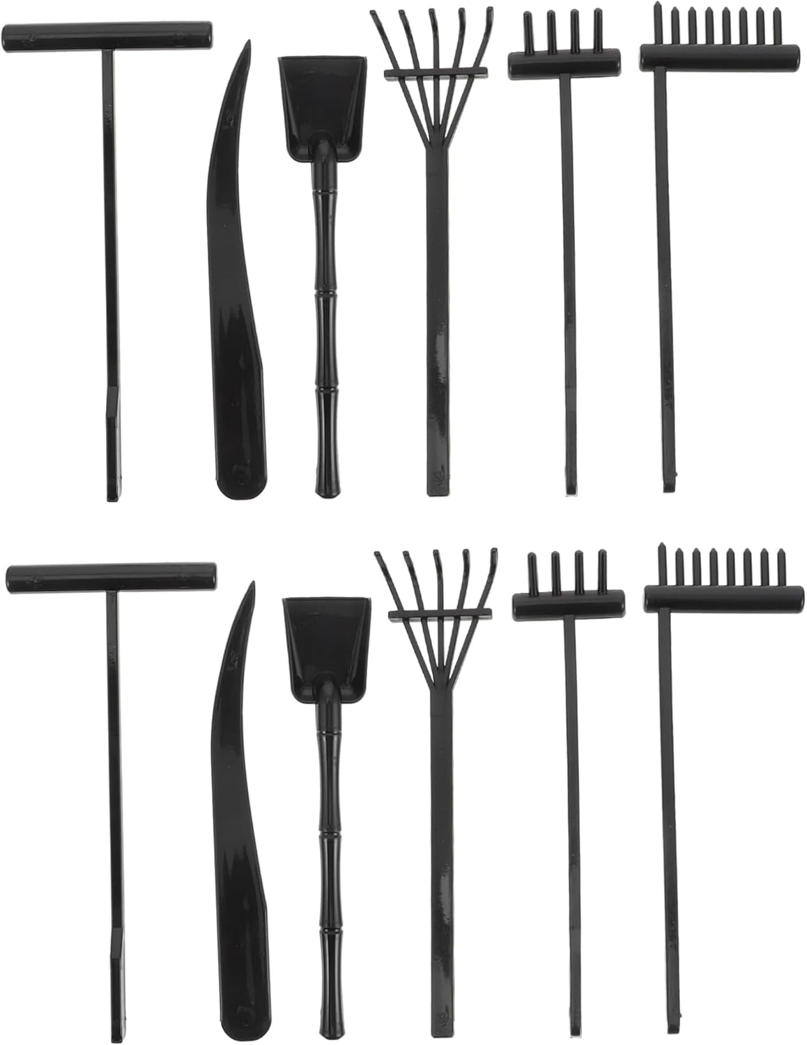 12Pcs Mini Rake for Zen Garden - Lightweight Plastic Desktop Rakes, Compact Push Tools for Meditation, Home Decoration & Unique Zen Garden Creation (Skin)
