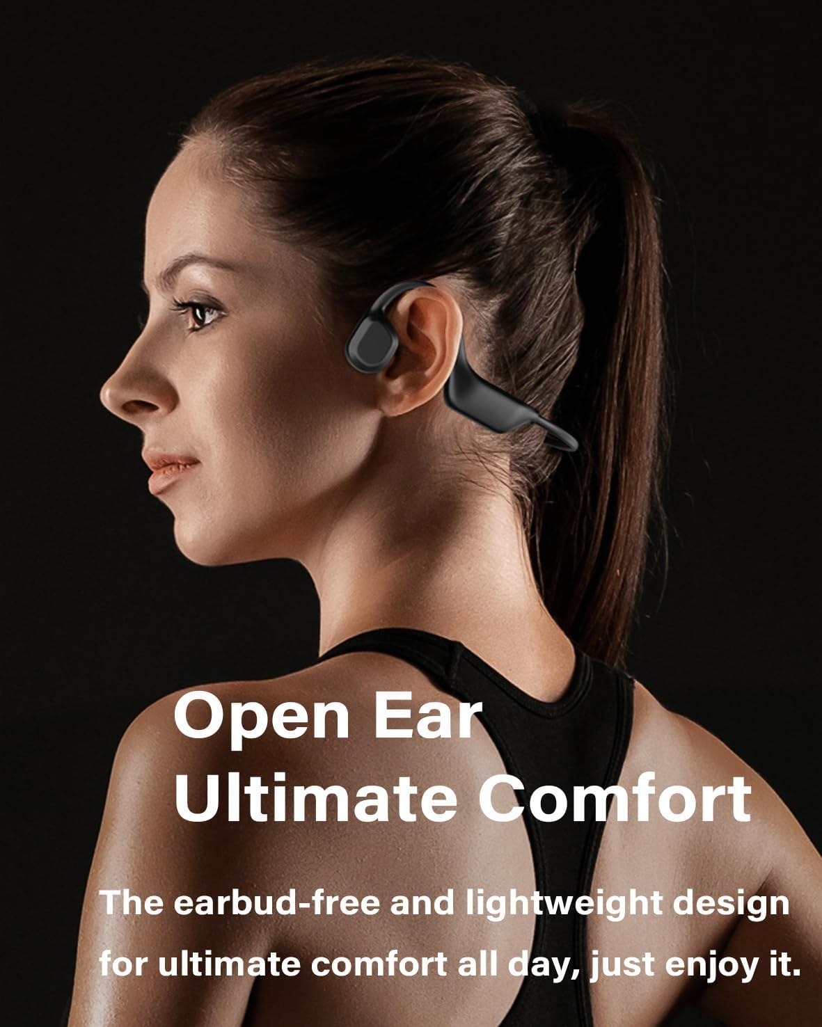 AROSKY Bone Conduction Headphones Bluetooth Wireless Earbuds Open Ear Headphones Wireless Waterproof Sweatproof Bluetooth Earbuds Earphones for Sports Running Gym Workout Cycling Exercise image number 3