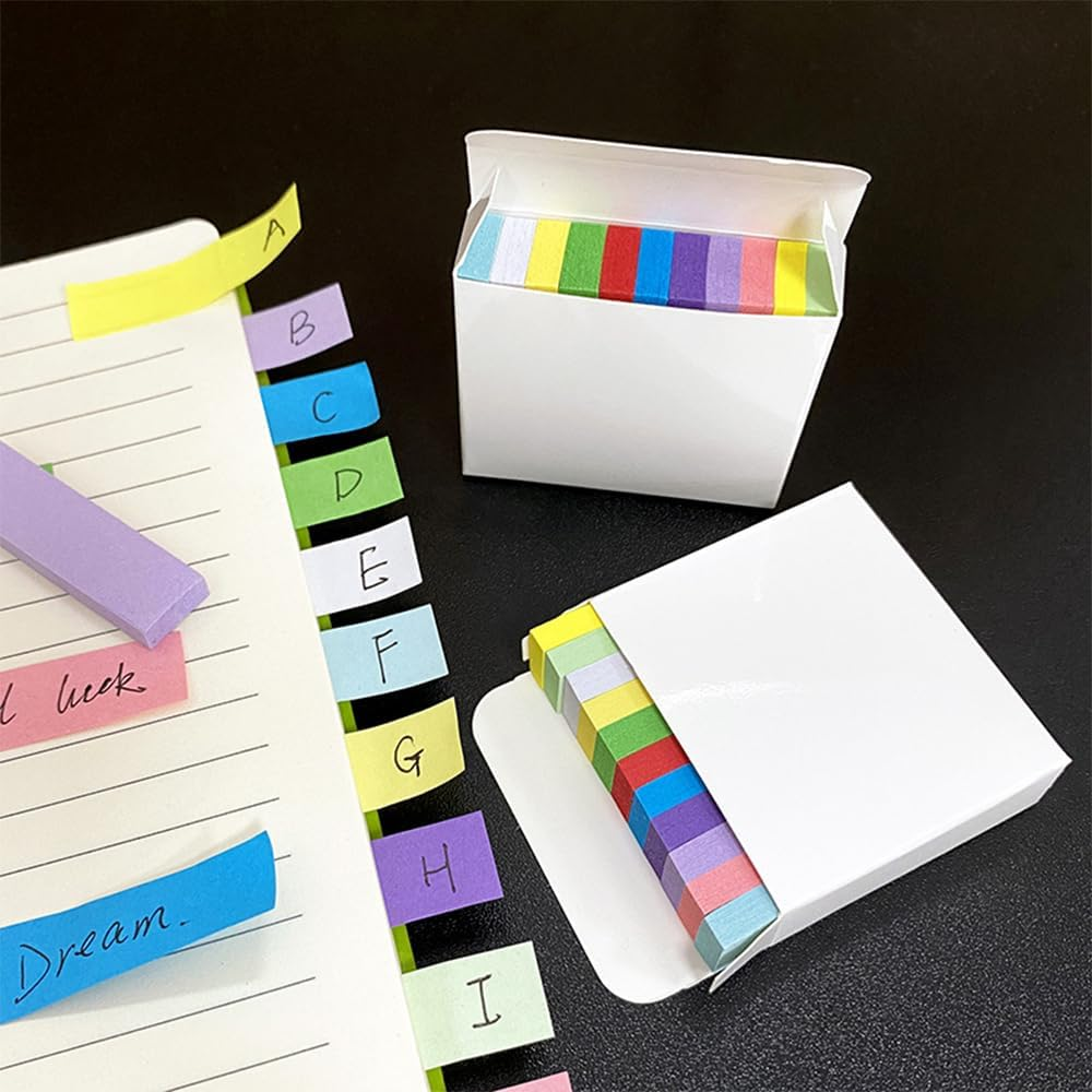 11-Color Index Tabs, Label Stickers, Colored Strip Sticky Notes, Mini Markers, Categorized Note Papers, Notebook Stickers, 2 Packs image number 2
