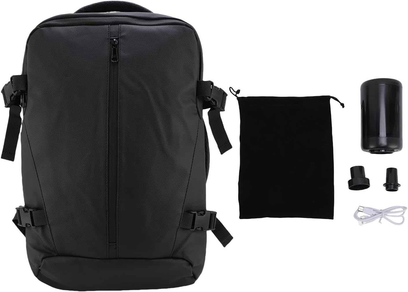 Generic 36-55L Expandable Backpack Large Capacity Shoulder Bag with Independent Shoe Compartment, Nylon Material Touch Fastener Design, Bidirectional Zippers for Travel Business Trip image number 6