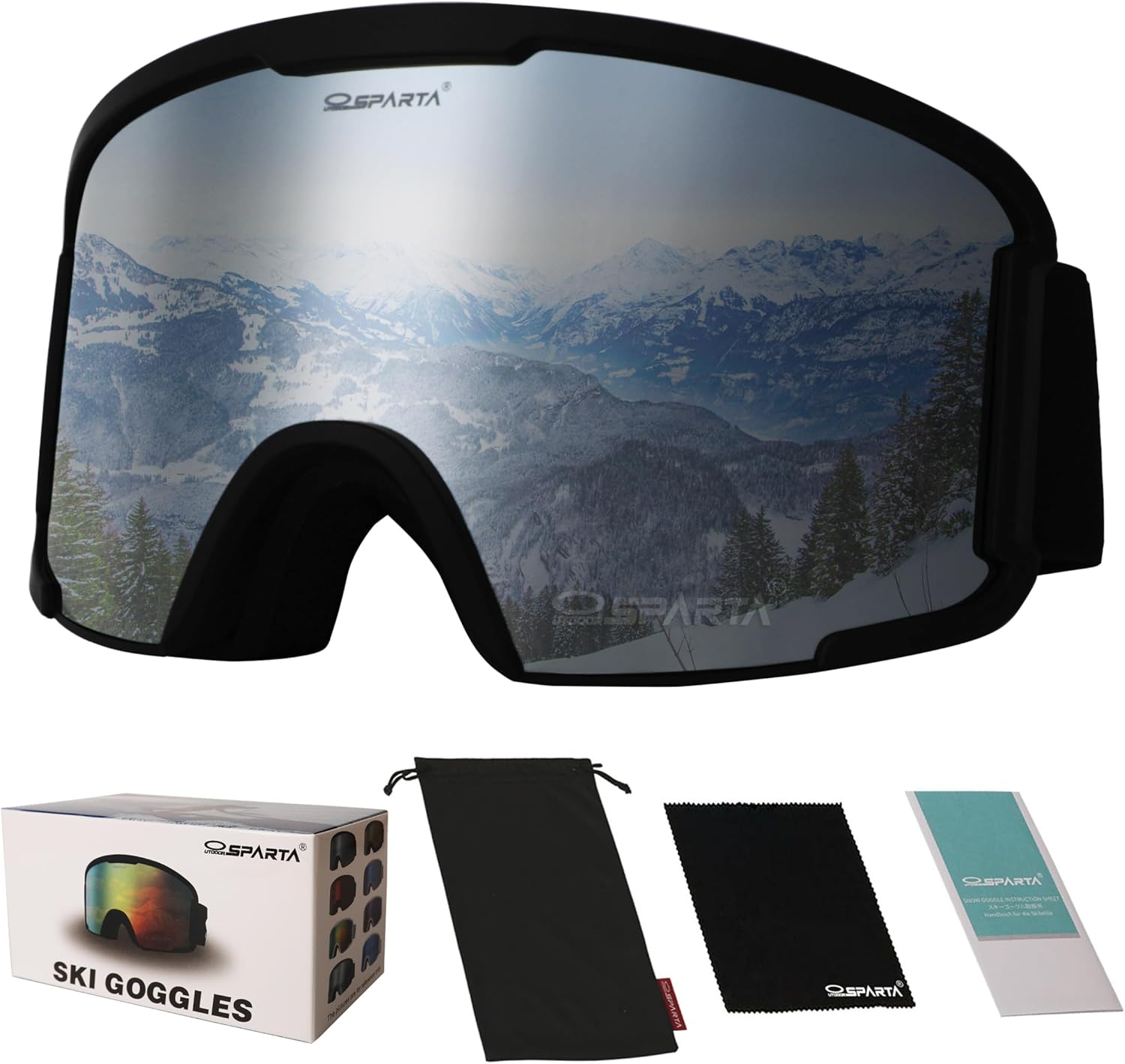 OUTDOOR SPARTA Snow Sports Goggles- Helmet Compatible Ski Goggles for Men & Women with 100% UV Protection