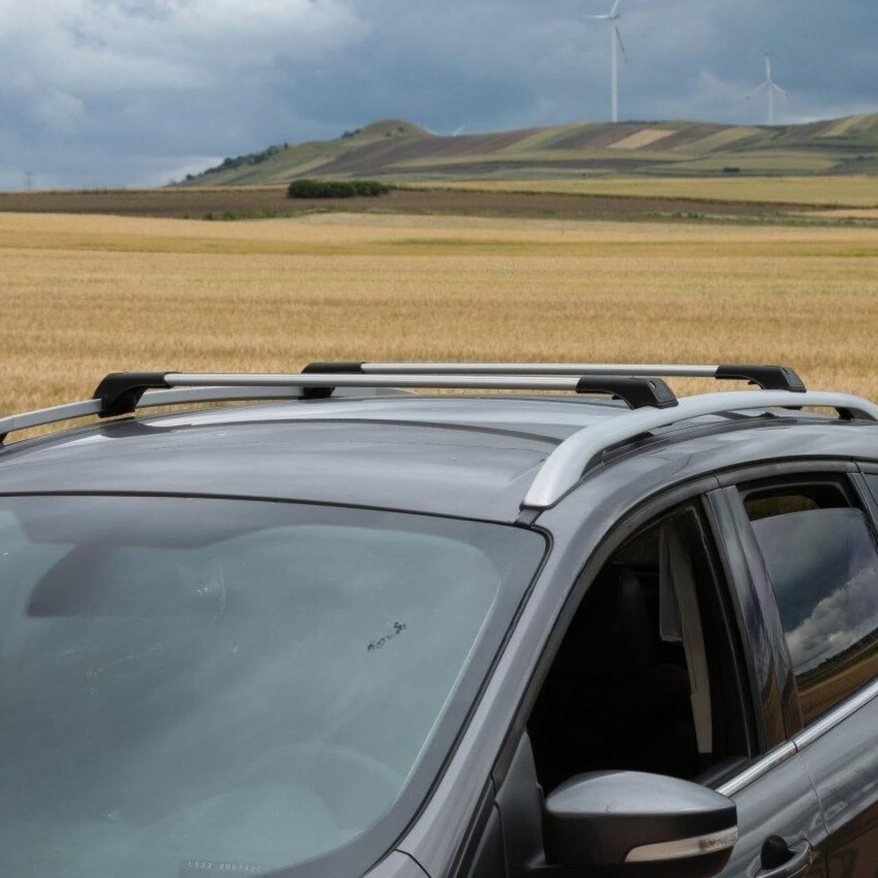 Skybar V1 Roof Racks for Volkswagen Golf Alltrack with Raised Rail (2015 to 2020) Black/Silver (Silver) | SUV Roof Racks, Easy Installation, Vehicle Specific Fit, 5 Year Warranty image number 4