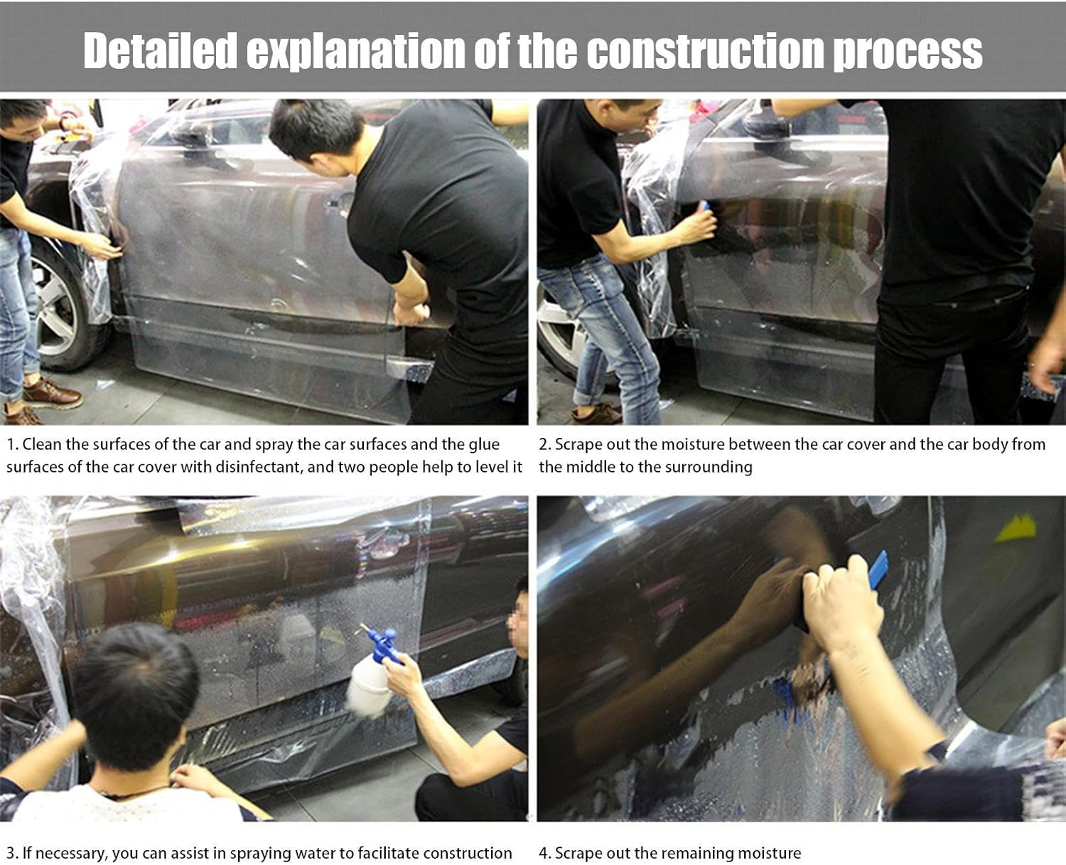 Clear Car Wrap - Non-Yellowing Automotive Protection Film - 19.6X78.7In High-Gloss Anti-Scratch Non-Yellowing Anti-Uv Wrap for Boat RV Exterior Care Vehicle image number 5