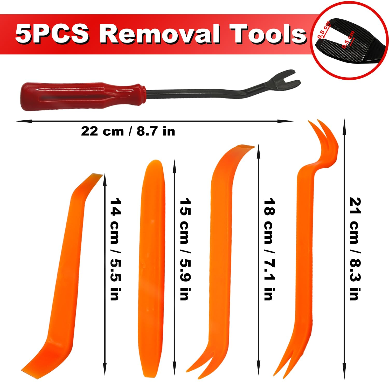 100PCS Universal Car Retainer Clips, Push-Type Auto Bumper Retainer Fasteners with 5 Removal Tools, Plastic Car Clips Set for Car Door,Bumper,Fender image number 5