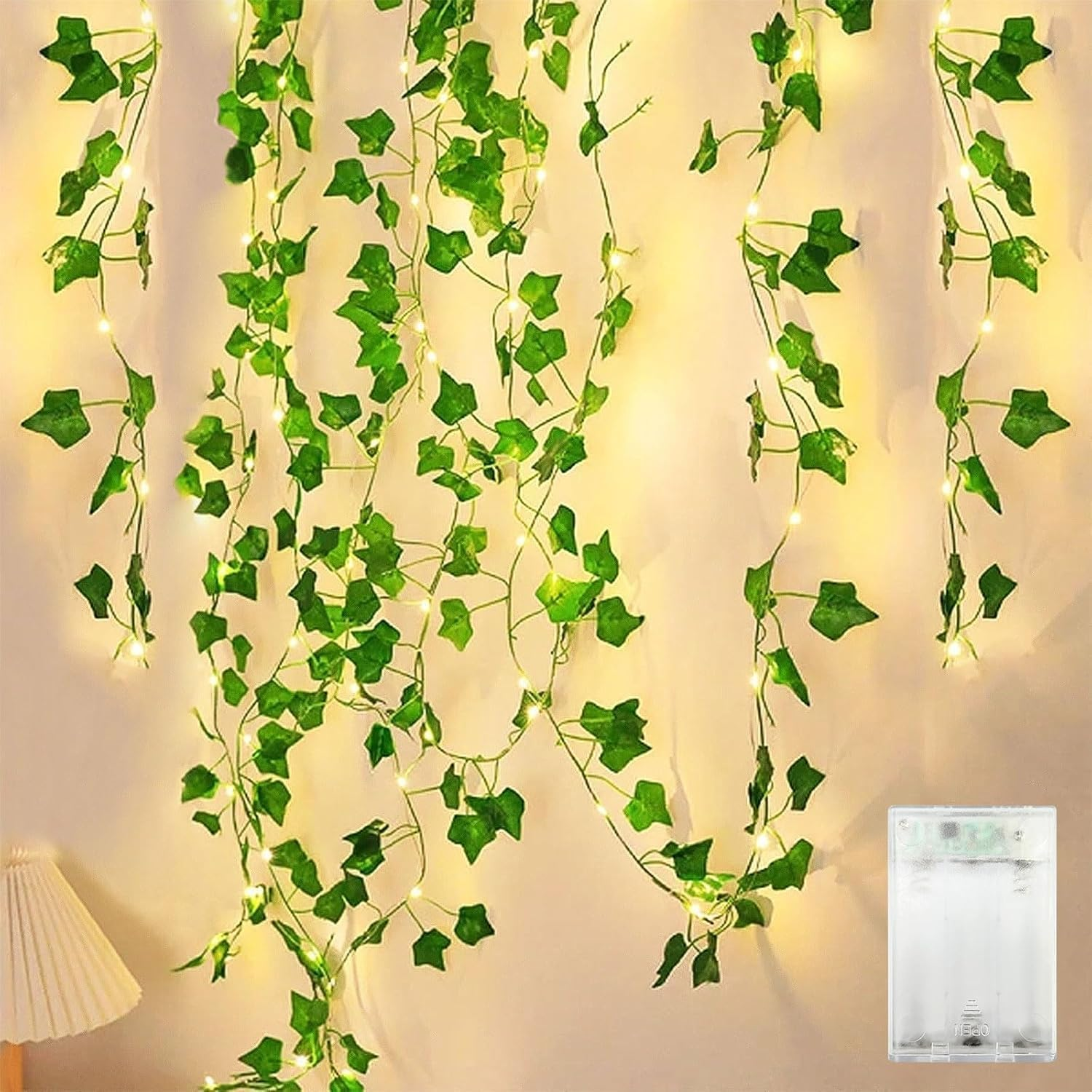 10M 100LED Vine String Lights, Leaf String Lights, Hanging Ivy Lights for Bedroom Garden Party Wall Room Decor, Ivy Curtain Lights for Dorm, Wedding, Party, Wall, Indoor, Outdoor Decor image number 1