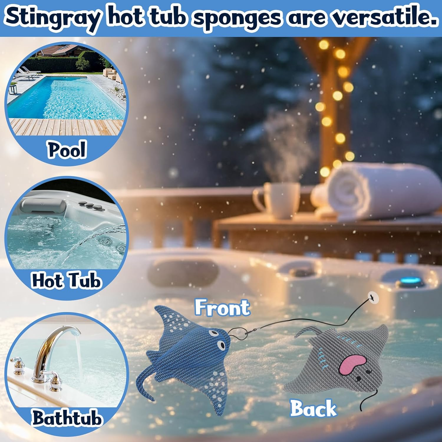 Scum Stingray Hot Tub Cleaner Hot Tub Sponges to Soak up Oils Hot Tub Scum Absorber image number 4