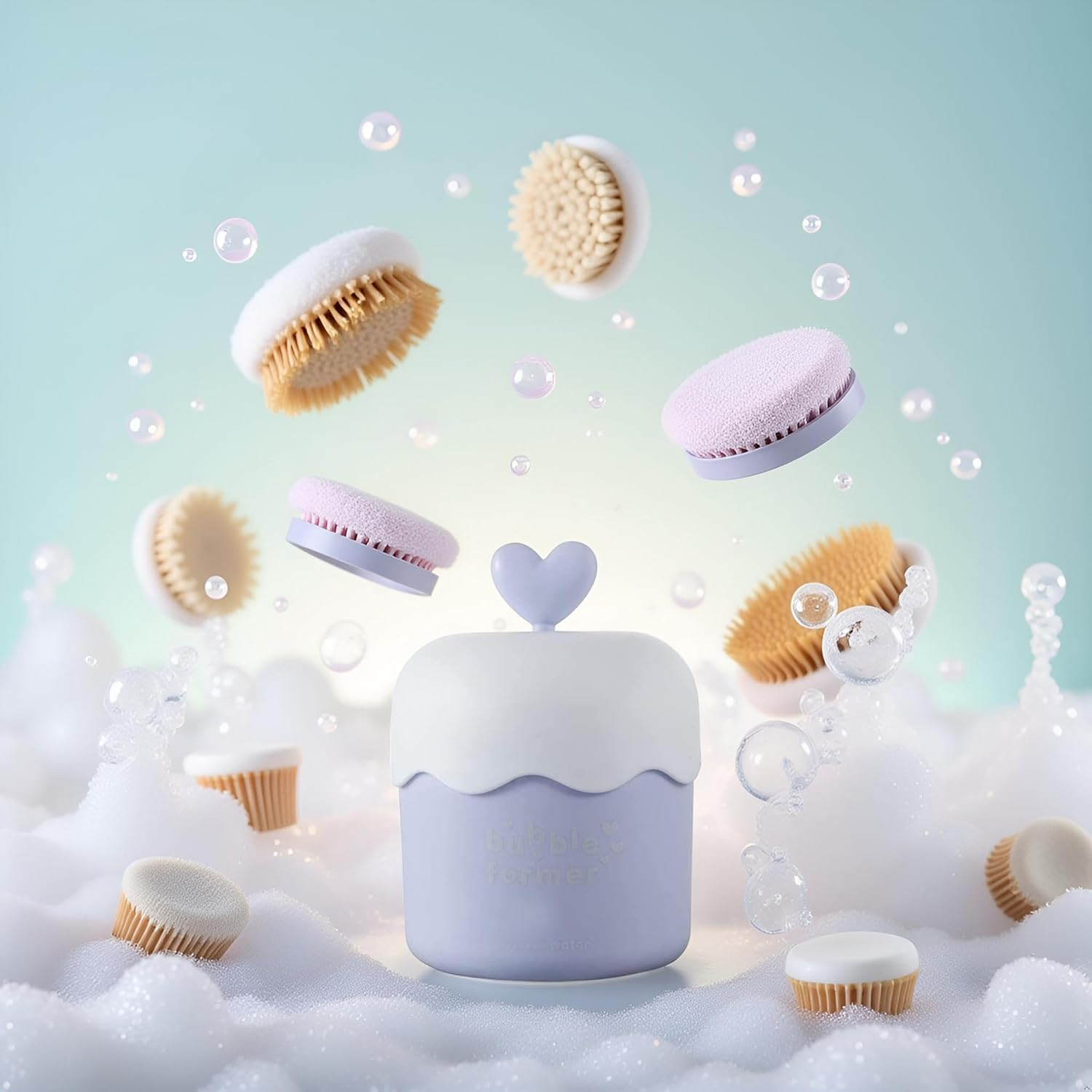 Blue Facial Cleanser Foam Maker Cup,Bubble Foamer Device,Bubble Foamer Bubbler for Facial Cleanser,Foam Cup,Bubble Maker for Face Wash Cleansing Appliances and Brushes image number 1