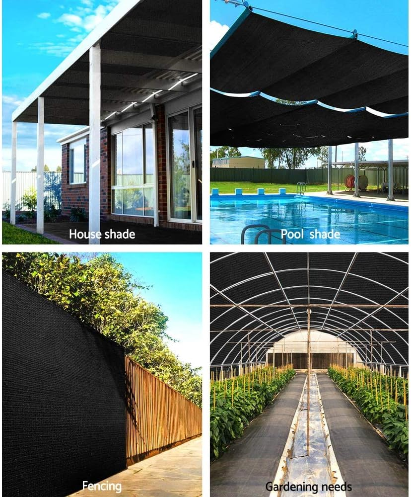 Instahut 50% Shade Cloth 3.66X20M Shadecloth Sail Heavy Duty Black image number 5
