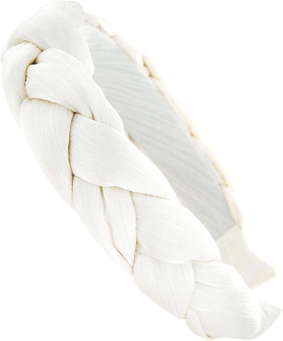 Axy HRZ2 Headband with Braided Fabric in Candy Colours - Beautiful Headband Hair Accessories (White) - Black image number 3