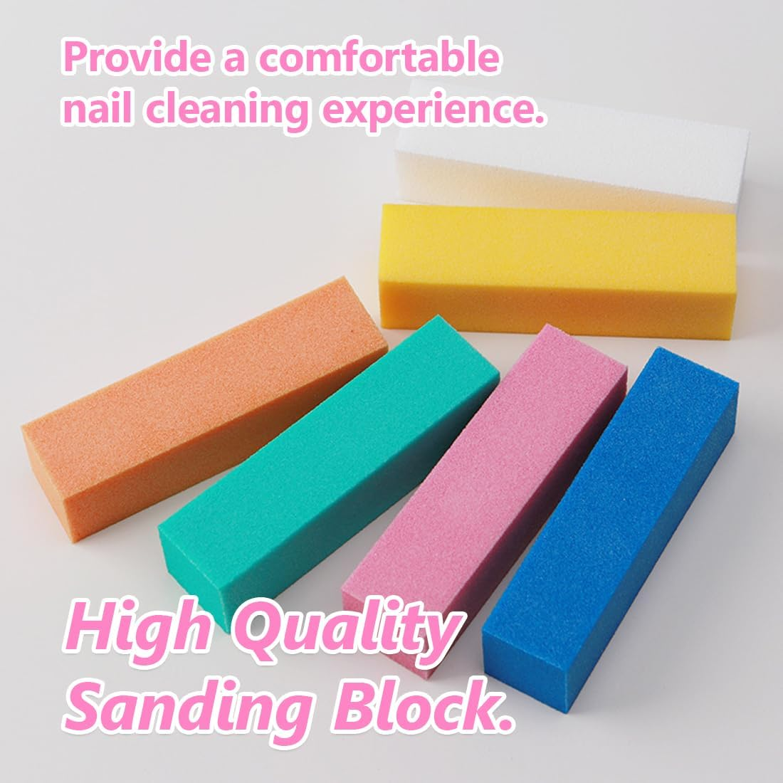 UEAVOID Pack of 7 Buffer Sanding Blocks Polishing Blocks with 4 Filing and Polishing Surfaces for Manicure, Pedicure and Nail Modeling, Nail Salons, Nail Art at Home (Multi-Colour)