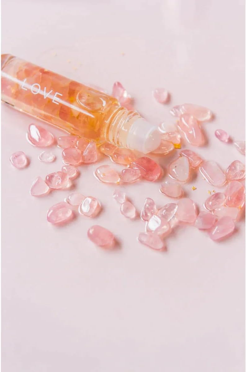 Summer Salt Body - Essential Oil Roller 24K Gold + Rose Quartz Crystals + Pure Essential Oil Blend - Love 10Ml image number 1