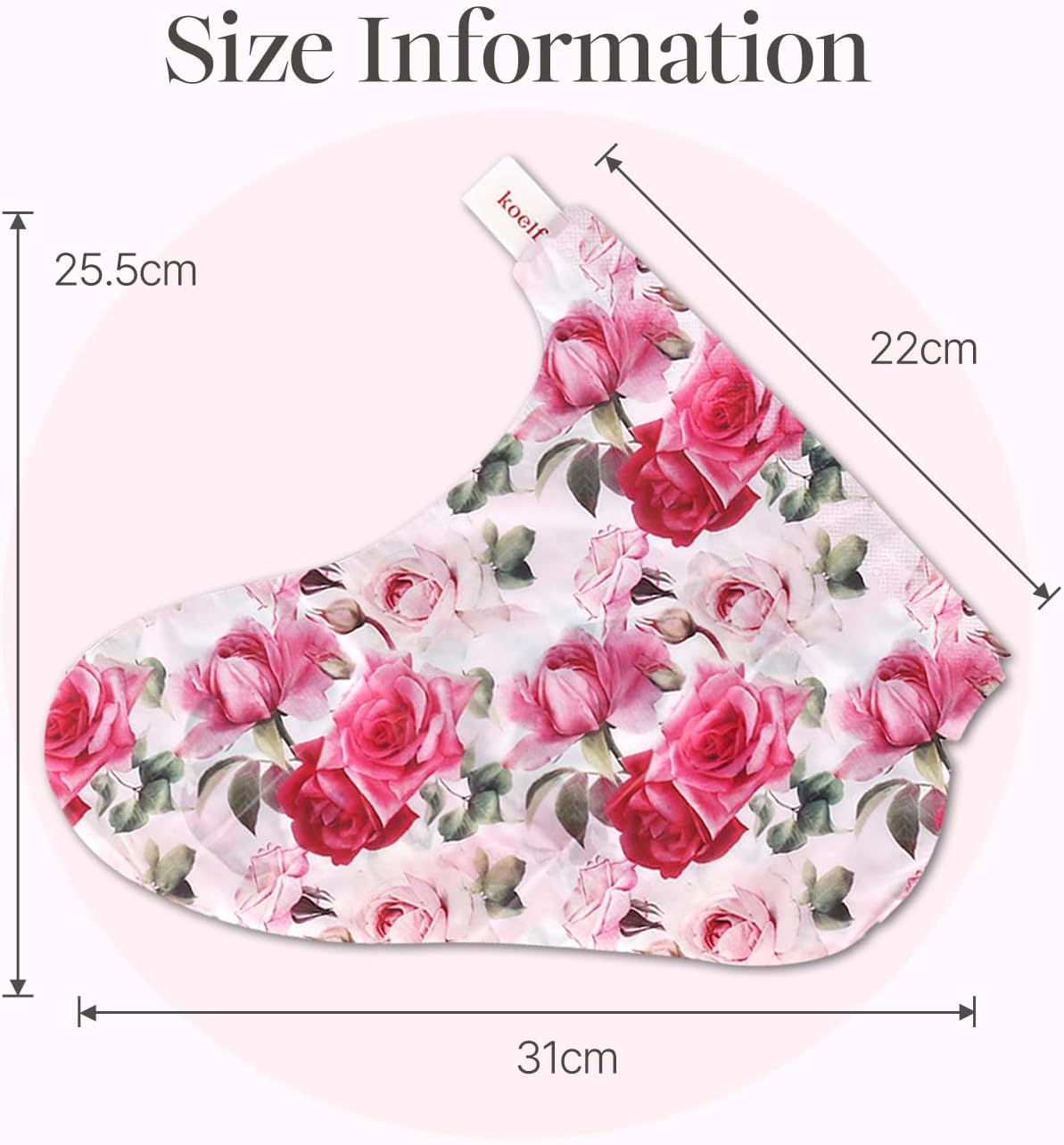Koelf PETITFEE Rose Petal Satin Foot Mask (5Pairs) - Intensive Nourishing Socks, Rose Scented Foot Repair Masks with Peptide, Collagen, Shea Butter, Urea for Silky Smooth Feet, Foot Treatment, Body Mask image number 3