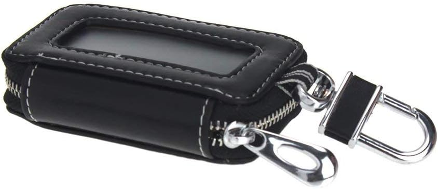 Black Universal Vehicle Car Smart Key Case Remote Fob Case Holder Keychain Ring Case Bag