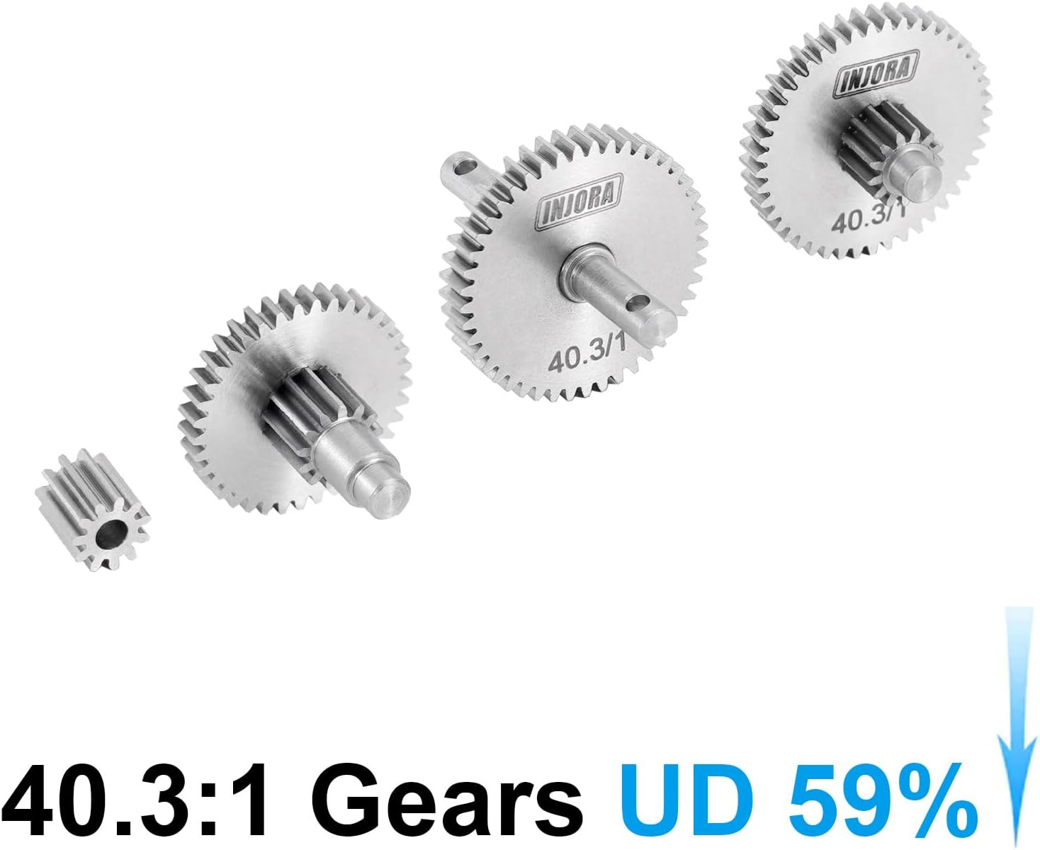 INJORA Transmission Gear Sprocket Set 40.3:1 Low Range Reduction Ratio Pinion Gear Stainless Steel for TRX4M Upgrade 1/18 RC Crawler Car image number 6