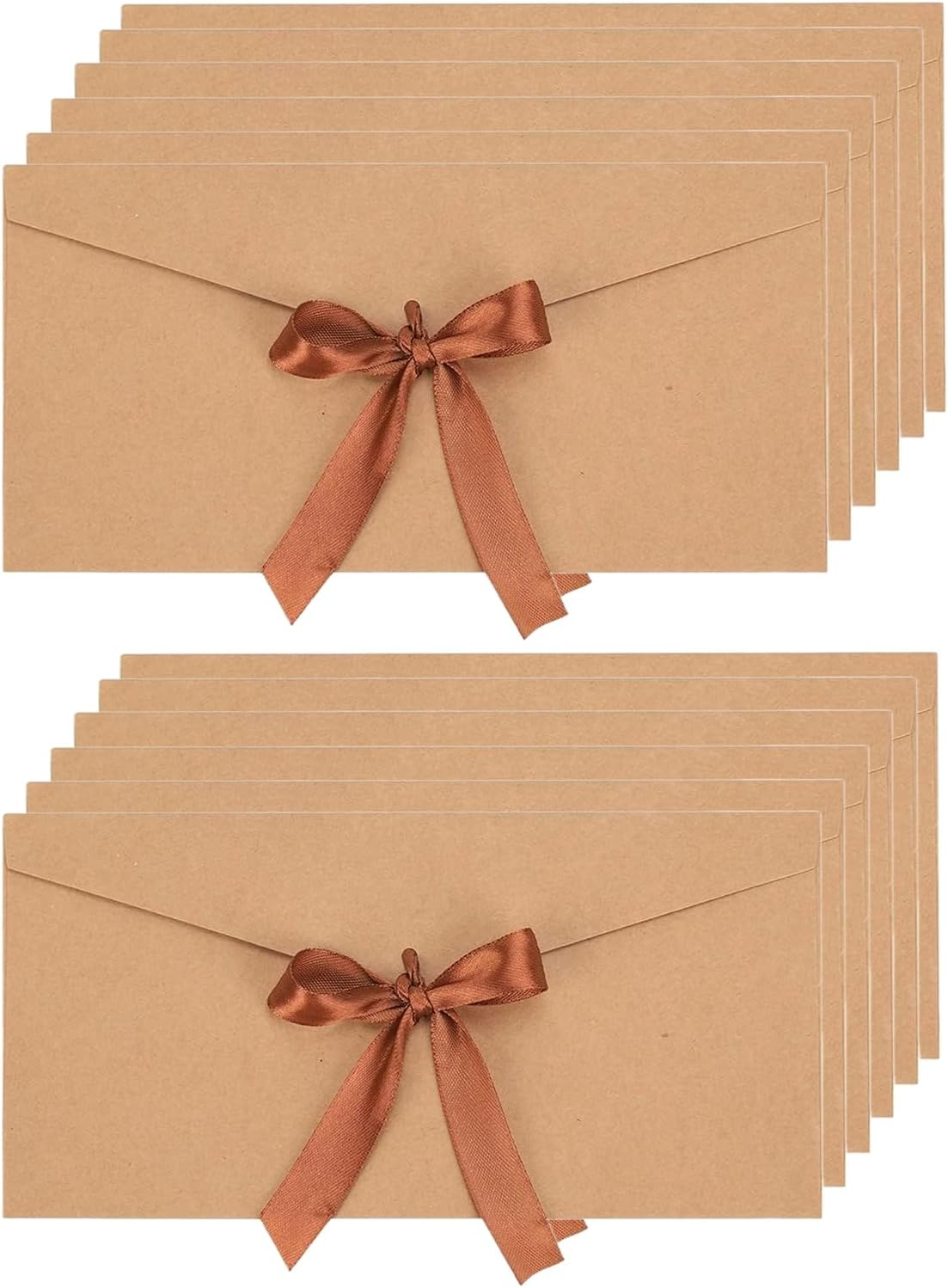 12 Pcs Coloured Envelopes,Vintage Envelope,Long Bow Envelope,Vellum Envelopes 22X 11 Cm,4 Colours