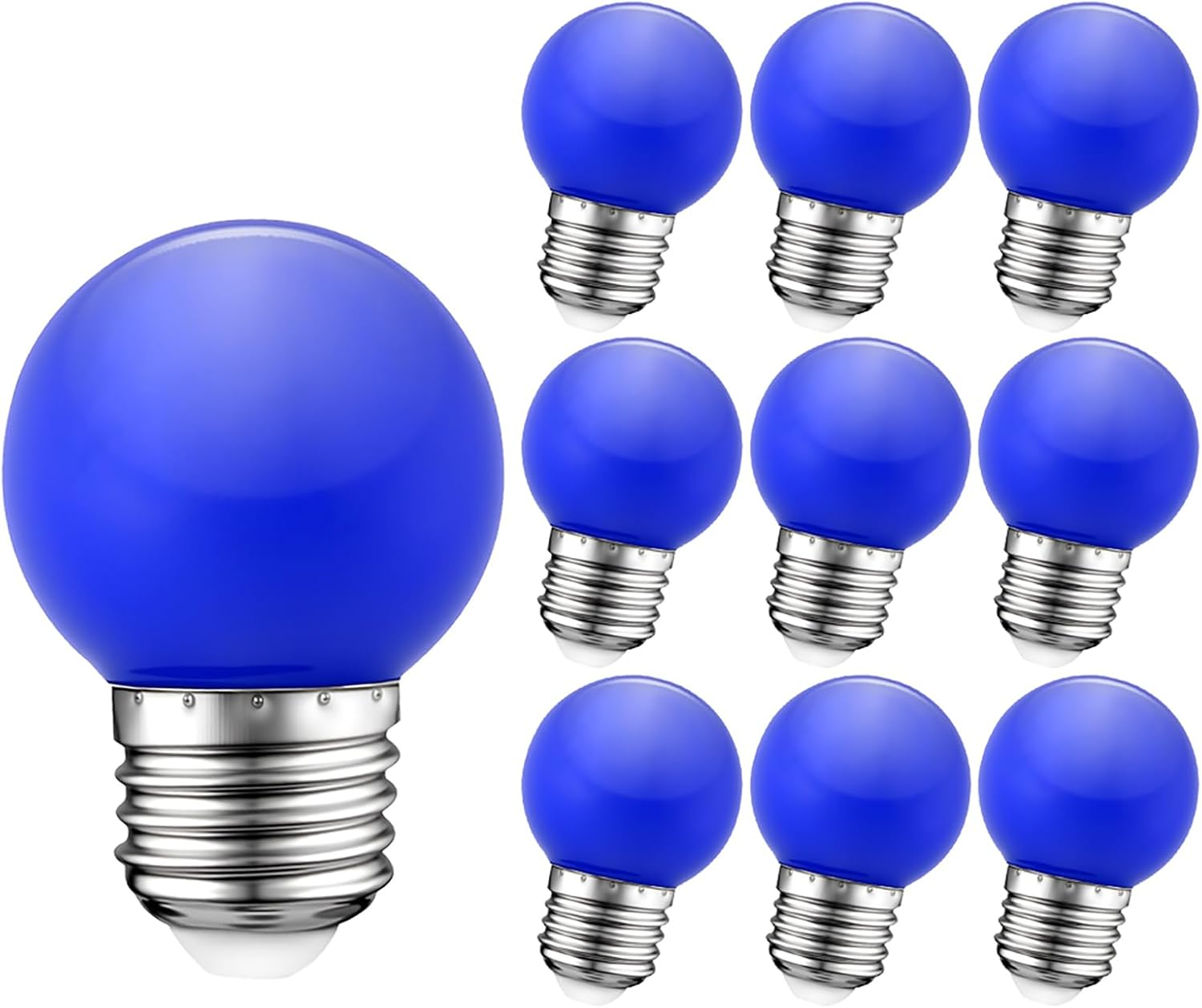 Ruiandsion E27 G45 1W Golf Ball LED Bulbs, Red Color Decorative Lights for Indoor Outdoor Christmas String, Wedding Party Decoration (Pack of 5)