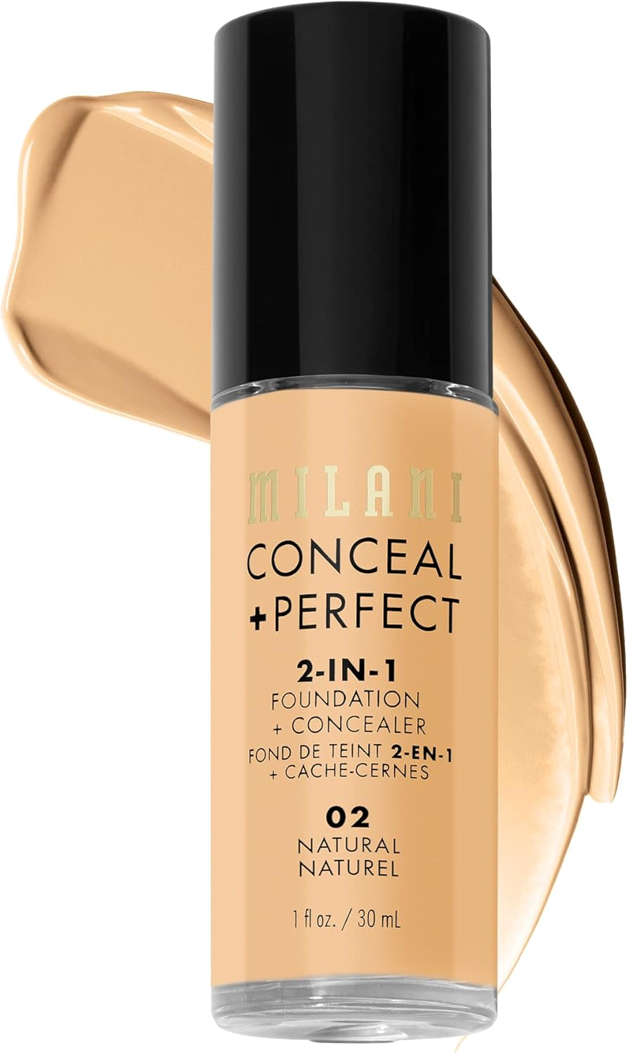 Milani Conceal + Perfect 2-In-1 Foundation + Concealer - Alabaster (1 Fl. Oz.) Cruelty-Free Liquid Foundation - Cover Under-Eye Circles, Blemishes & Skin Discoloration for a Flawless Complexion