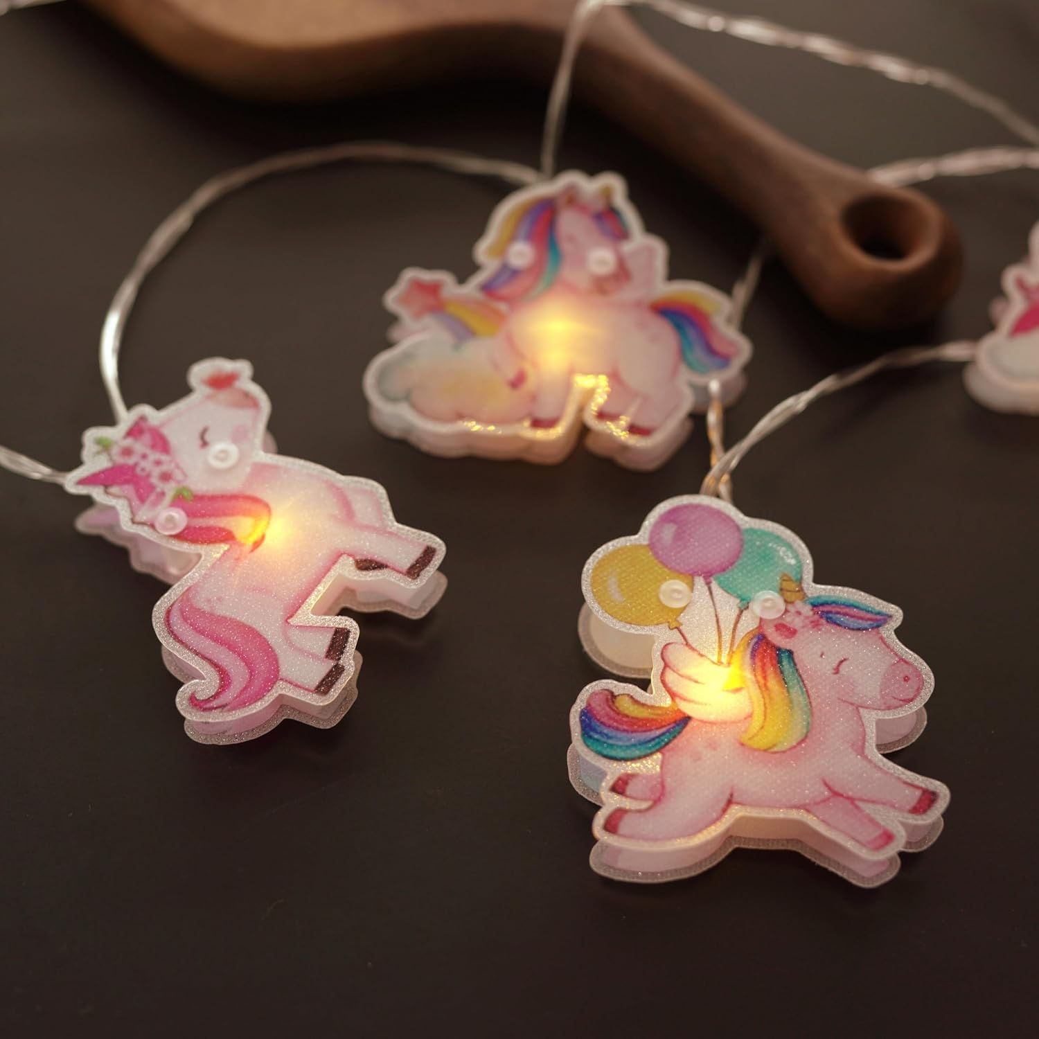 Hoolight Unicorn String Lights 20Led 14 Ft Unicorn Fairy Lights Girl Room Decoration Unicorn Birthday Decorations Battery Powered String Lights Birthday Party Unicorn Decor(8Mode)