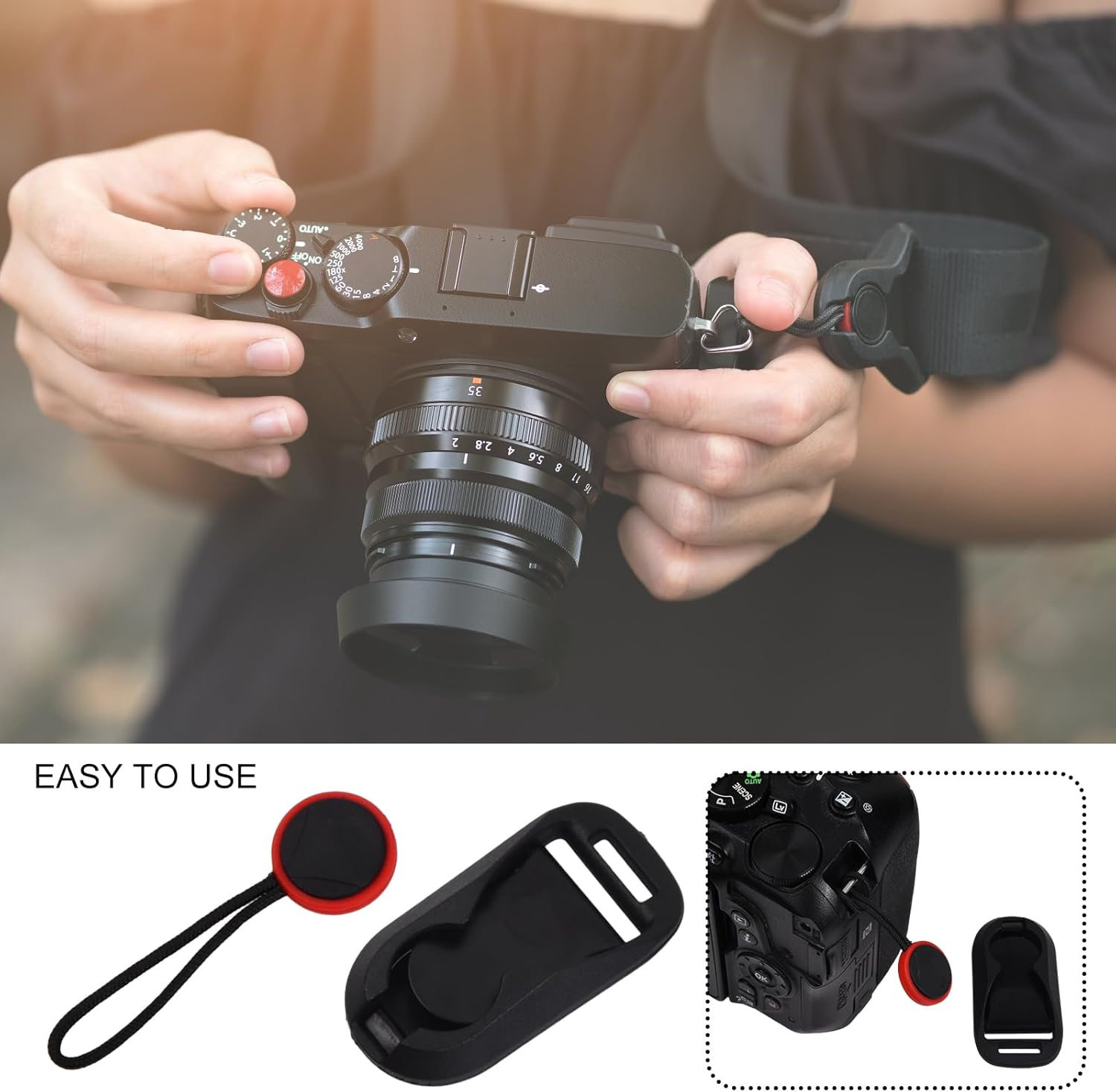 4 Pack Camera Strap Quick Release Buckles, Camera Neck Shoulder Strap Quick Release Loops Clips, Camera Strap Rapid Connectors, Universal Connection Buckle Adapter (Black) image number 2