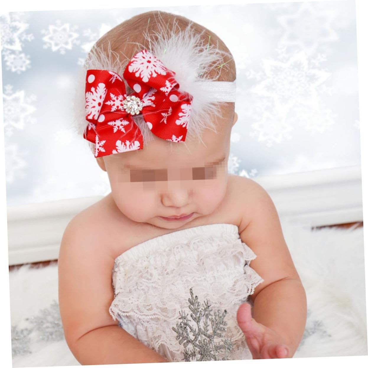 MERRYHAPY Baby Christmas Headwear Hair Ribbons Headband Baby Christmas Red Baby Christmas Headband image number 3