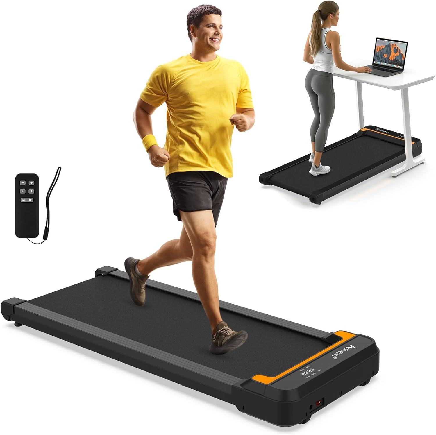 Advwin 3 in 1 Walking Pad Treadmill, under Desk Treadmill for Home, Compact Portable Electric Walking Jogging Machine with Shock Absorption|Non-Slip|Led Display|Quiet Motor|120Kg Capacity
