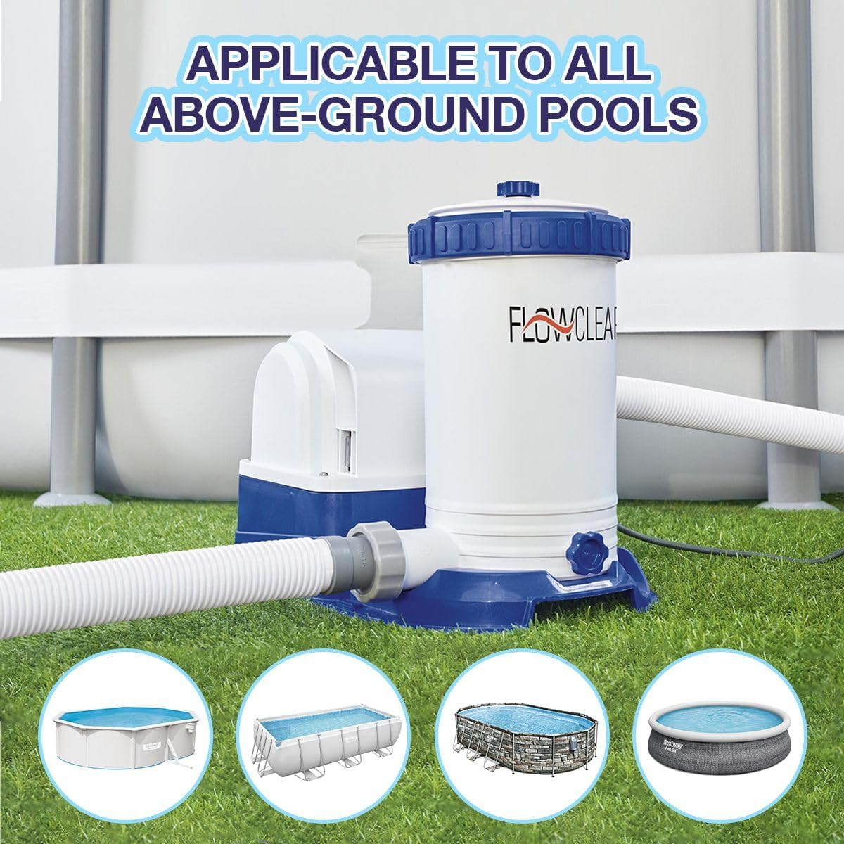 2500 Gallon above Ground Swimming Pool Filter Pump 220-240V 350W