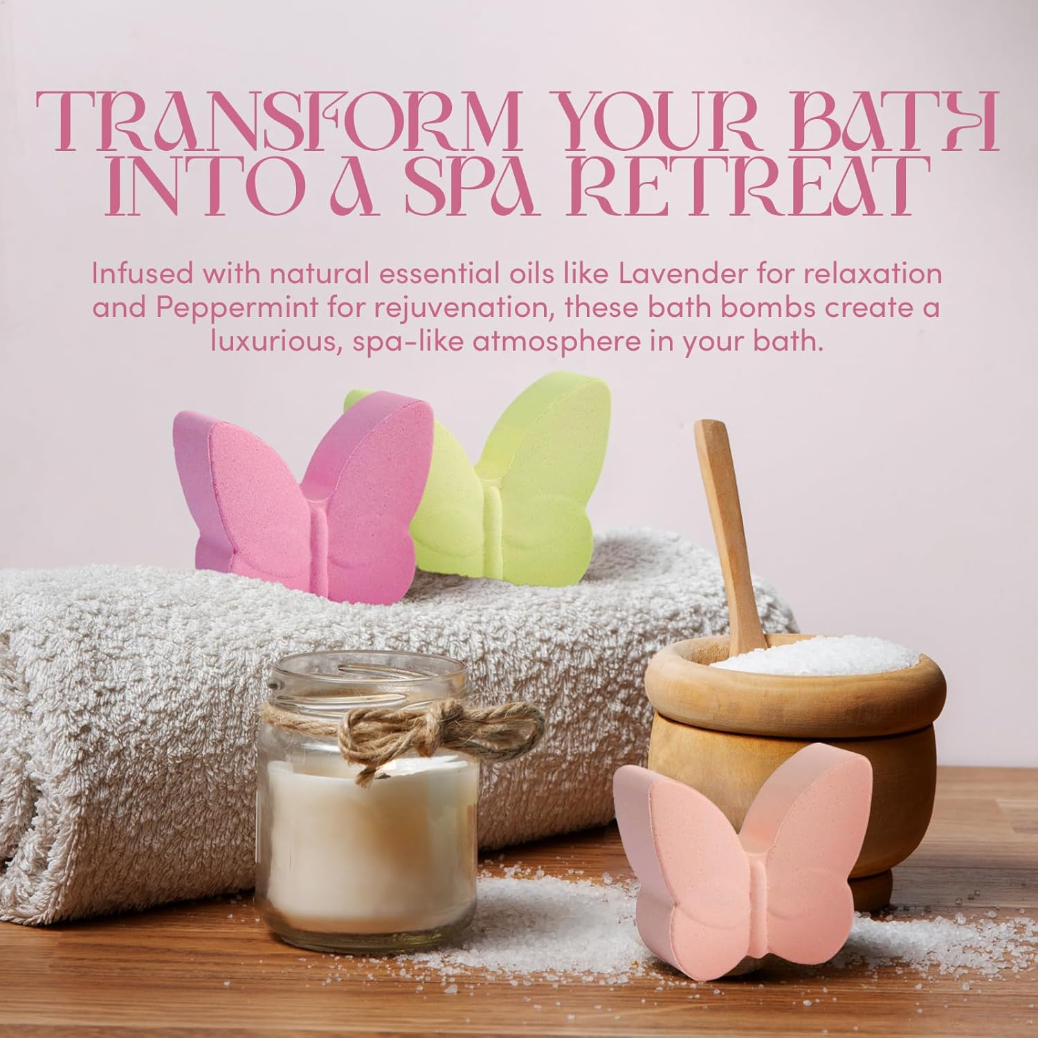 Pursonic Aromapathy Bath Bombs Gift Set - 6 Pcs Essential Oils Bath Bombs for Women - Spa Fizzies Christmas Gifts for Women (Eucalyptus, Lavender, Peppermint, Watermelon, Vanilla, Grapefruit) image number 4