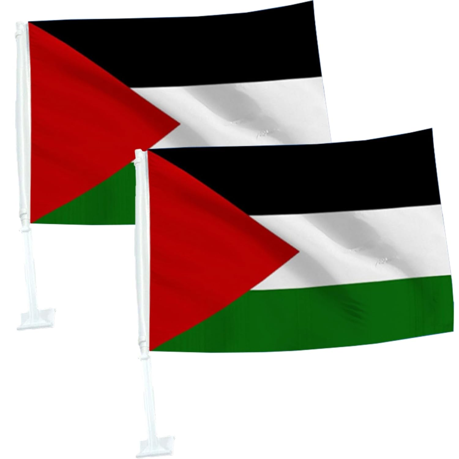 Palestine Flag for Car, 2Pcs 12"X18" Palestine Car Flags with Flagpole, Fade Resistant Palestinian National Flags for Patriotic Events, Parades & Sports Events image number 3