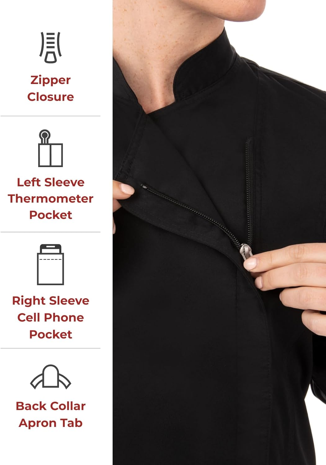 Chef Works Women'S Hartford Chef Coat image number 6