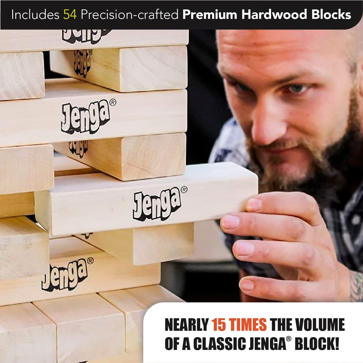 Jenga Giant - Stacks to over 5 Feet - Officially Licensed - JS7 image number 3