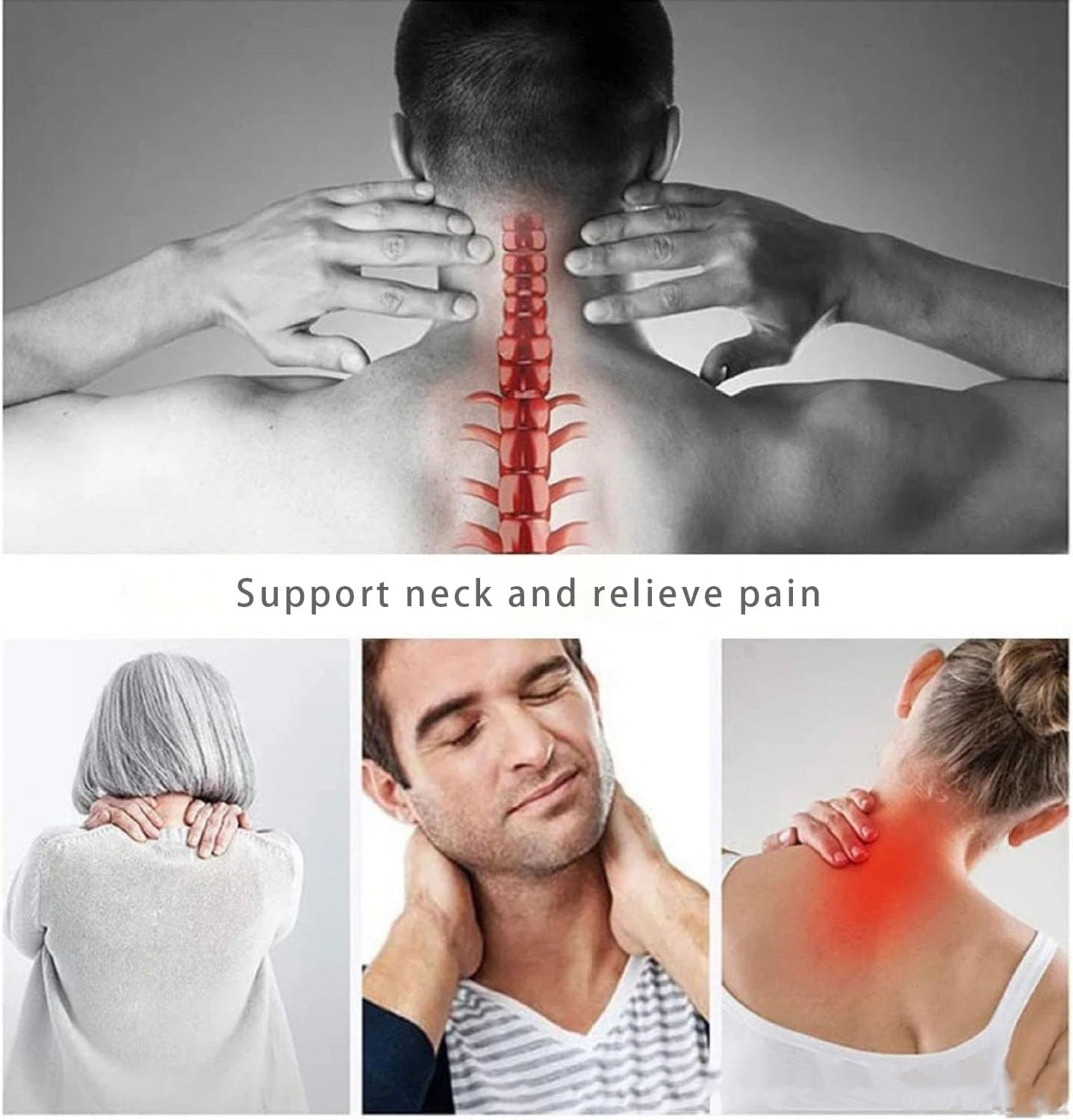 Vitavix Neck Support, Necksupport Never Snore Again, Adjustable anti Snoring Neck Brace, Neck Support Brace for Sleeping,Relief of Cervical Spine Pressure for Sleeping image number 3