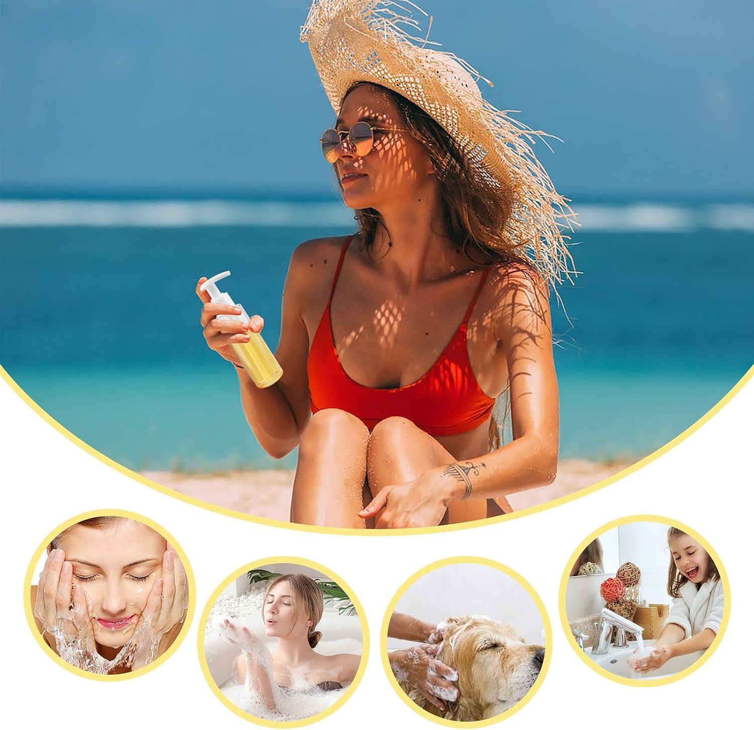 Travel Bottles Plastic Pump Bottle Dispenser TSA Approved 3.4Oz/100Ml 4 Pack Travel Refillable Shampoo and Conditioner Bottles Empty Travel Size Bottles for Cosmetic, Lotion, Liquid Soap (Mixcolor) image number 3