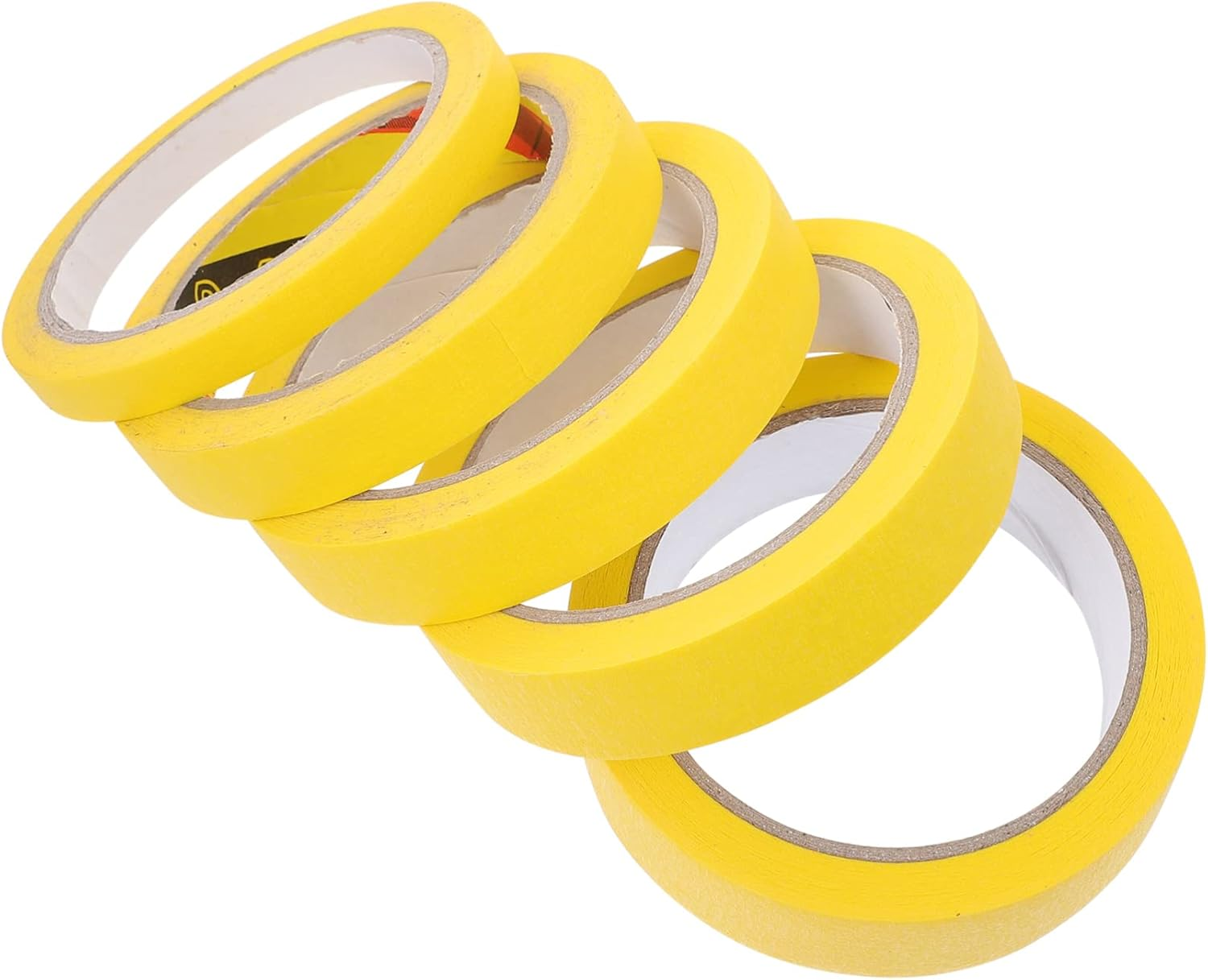 Yardenfun 5Rolls Adhesive Masking Tape for Furniture Painter Easy Tear Art Supplies Self-Adhesive Tapes in Yellow image number 5