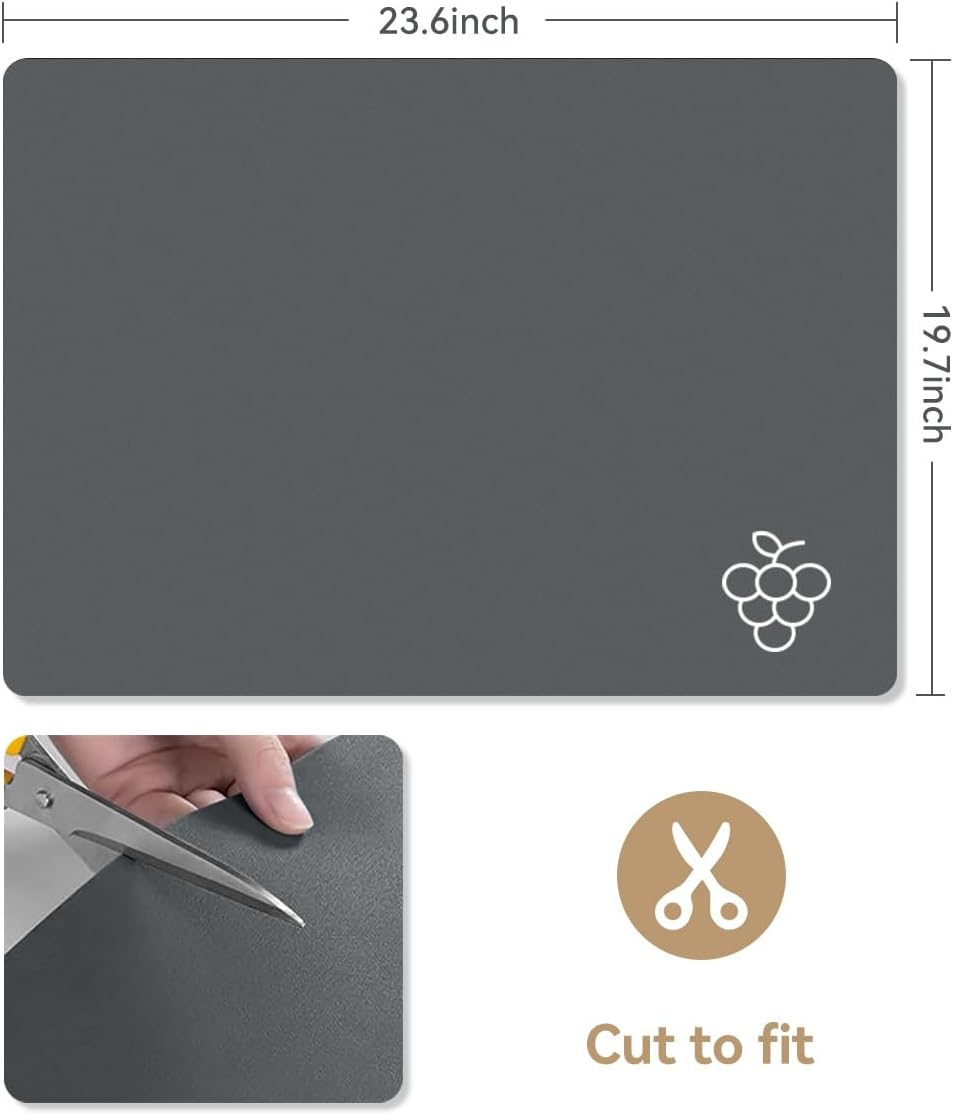 Proxima Direct 50 X 60CM Coffee Mat Hide Stain Rubber Backed Absorbent Dish Drying Mat Coffee Machine Mat Coffee Accessories for Kitchen Counter for Countertops Decor Service Spill Mat