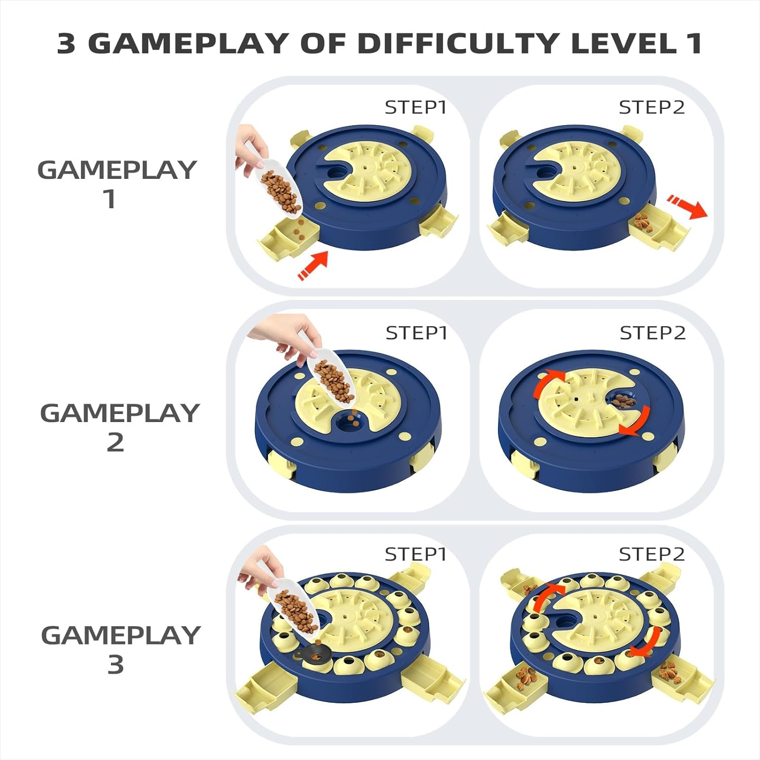 KADTC Level 3 in 1 Advanced Dog Puzzle Toy for Small/Medium/Large Smart Dogs Puppy Cognitive Enrichment Hard Treat Toys Mental Stimulation Brain Stimulating Interactive Food Puzzles Boredom Mind Games image number 2