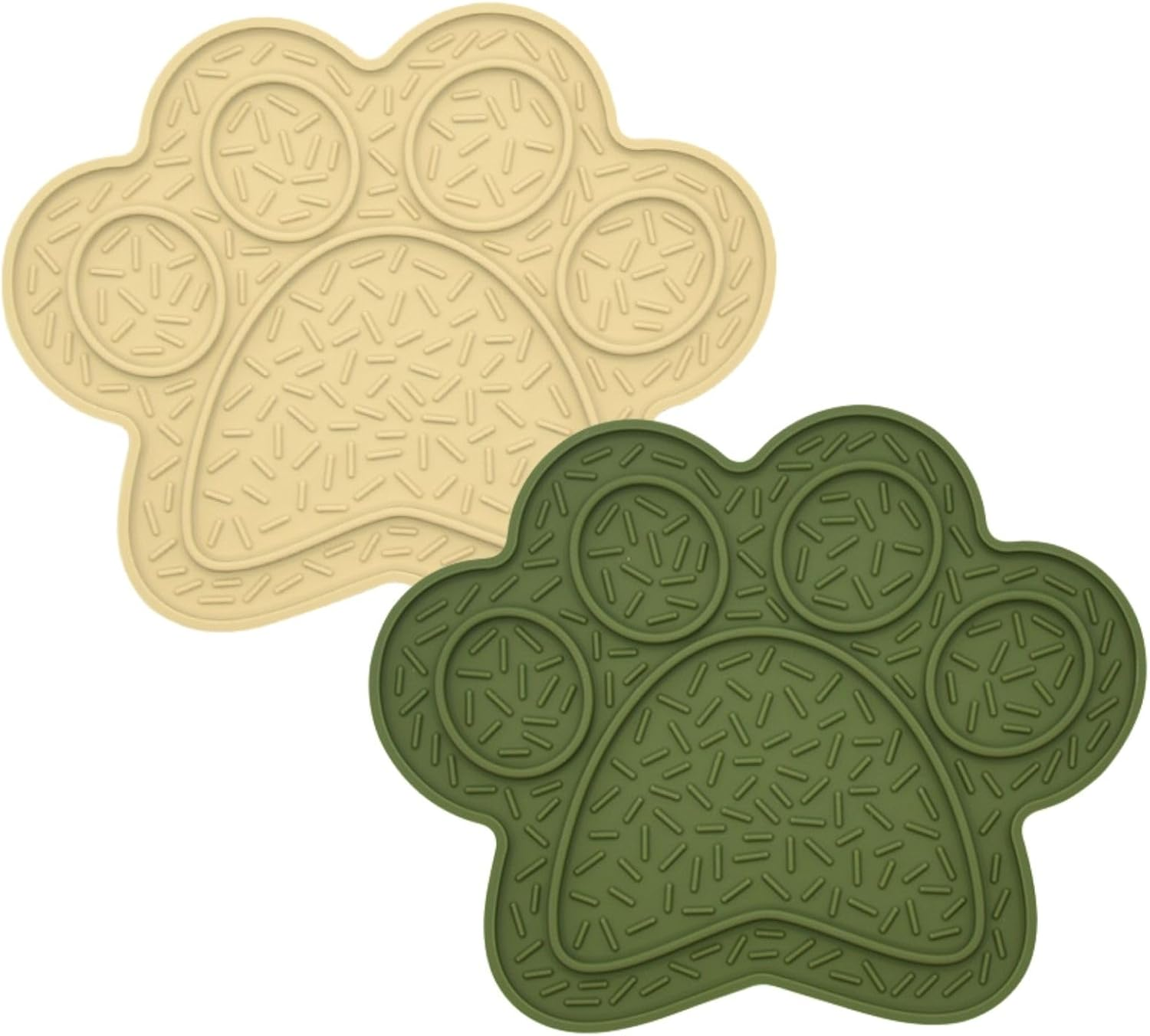 Lick Mat for Dogs & Cats 3 Pack, DOOGUES Slow Feeder Mat for Anxiety Relief, Non-Slip Suction Cups, Spread with Peanut Butter, Yoghurt or Treats, Suitable for Small and Medium Pets (Pink Green Beige)