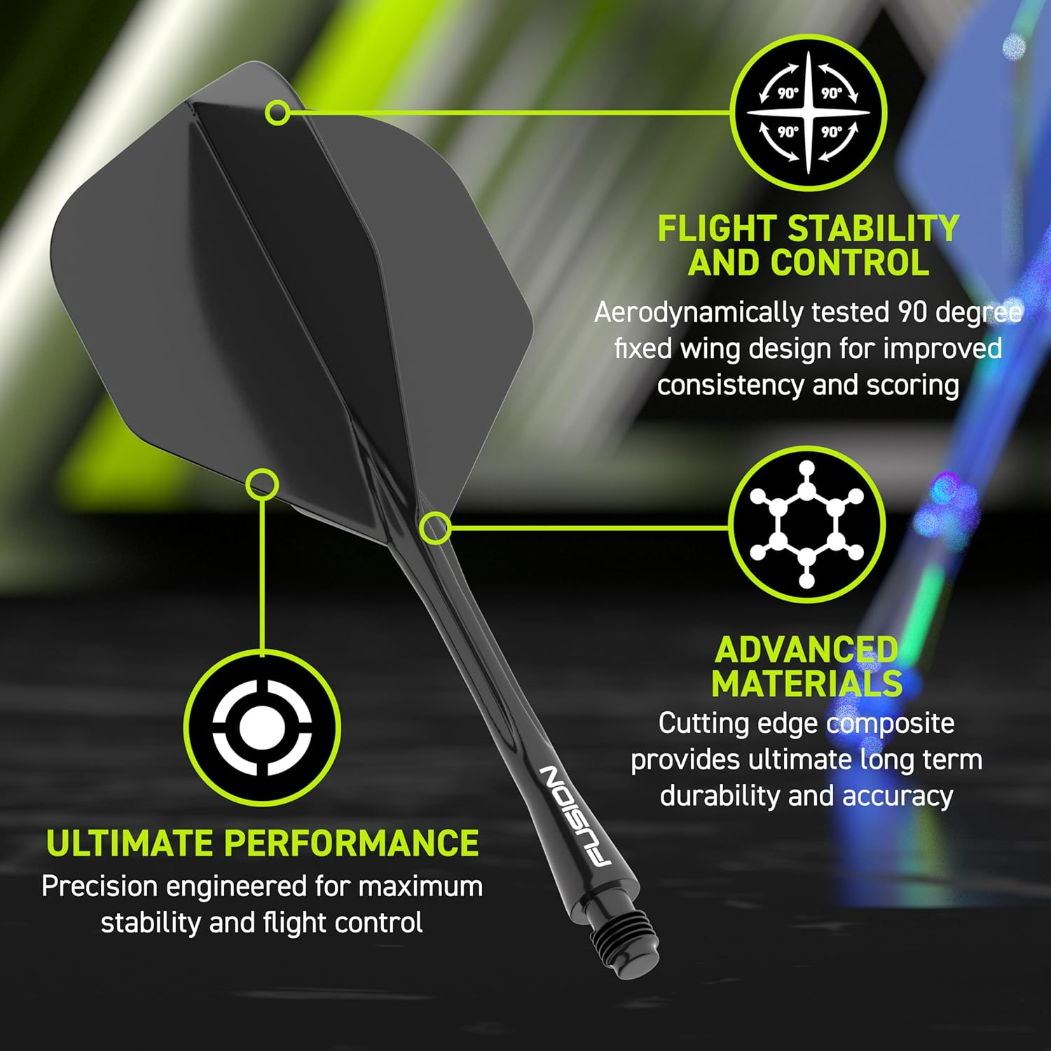 WINMAU Fusion Intergrated Dart Flight and Shaft System - 1 Set per Pack (3 Flights and Shafts in Total) image number 7